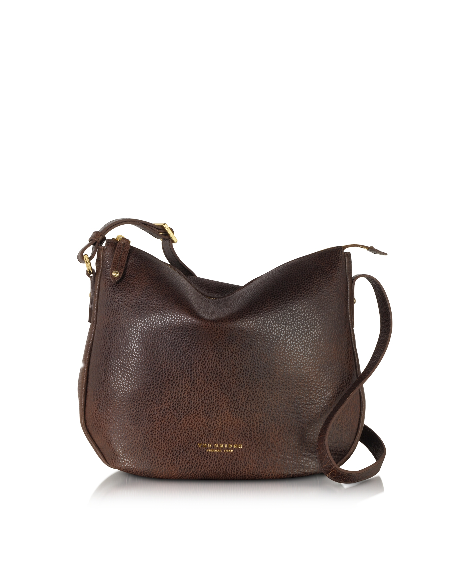 Lyst The Bridge Sfoderata Soft Dark Brown Leather Shoulder Bag In Gallery