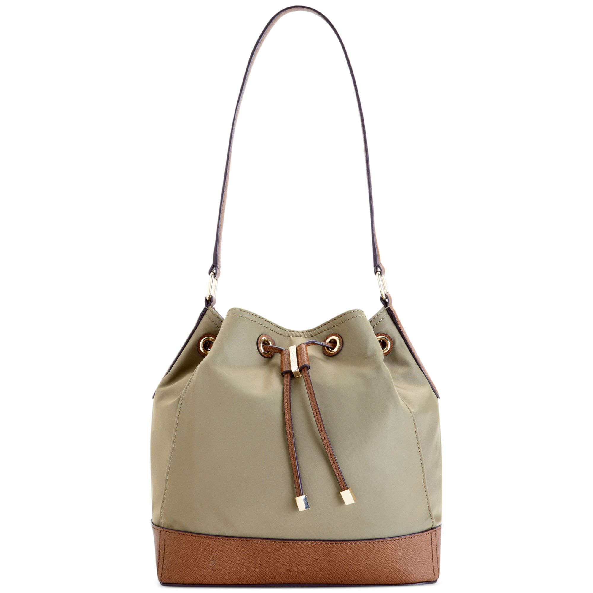 Lyst - Calvin Klein Key Item Drawstring Bucket Bag in Natural