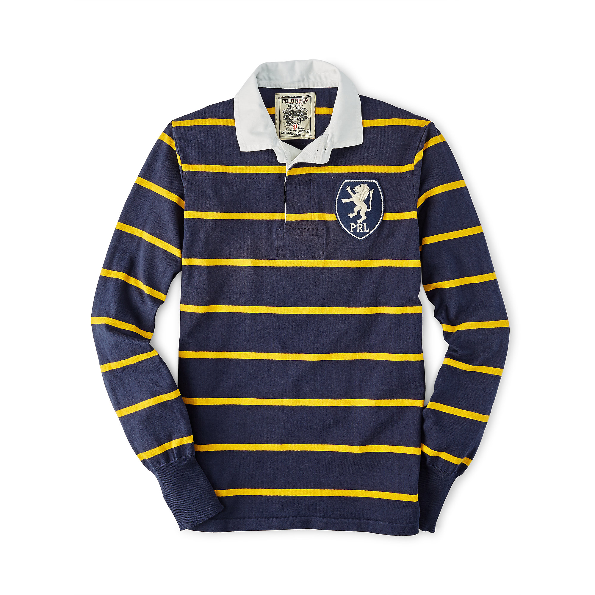 Lyst - Polo Ralph Lauren Custom-fit Striped Rugby Shirt in Yellow for Men