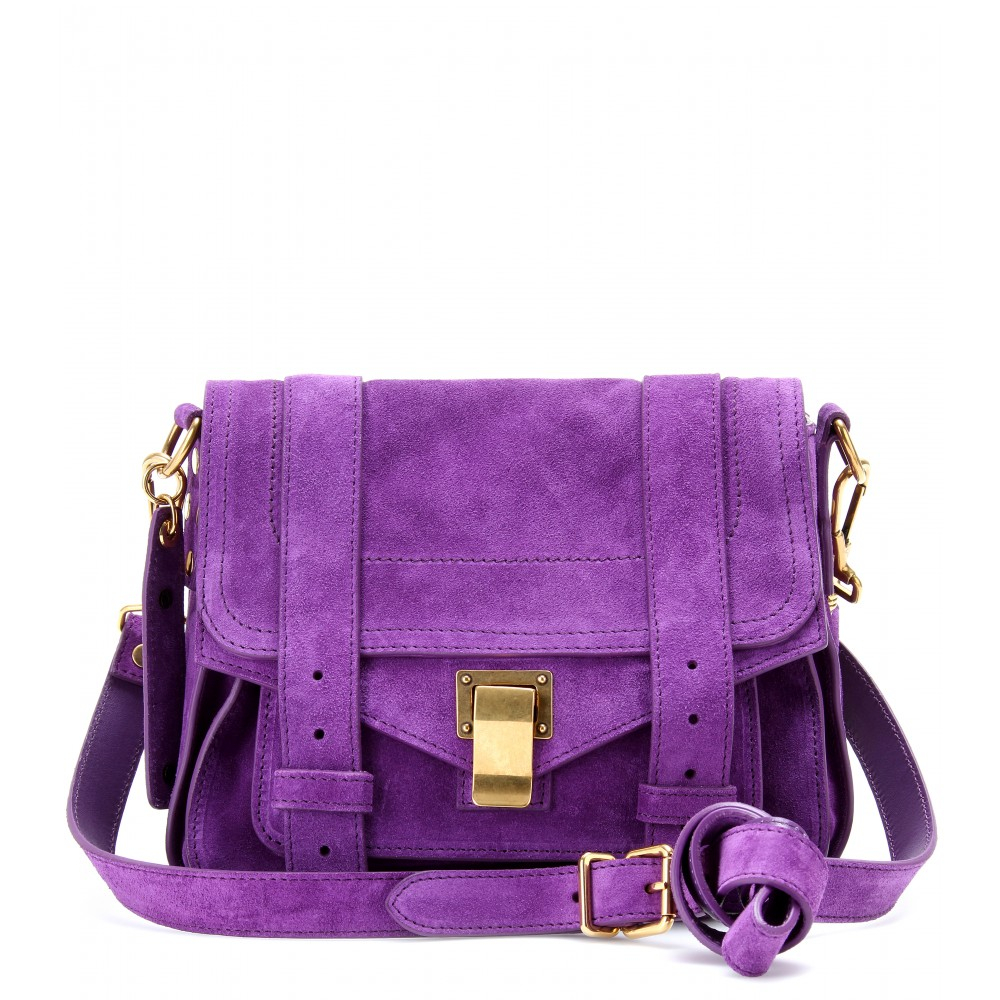 Proenza schouler Ps1 Pouch Suede Shoulder Bag in Purple | Lyst