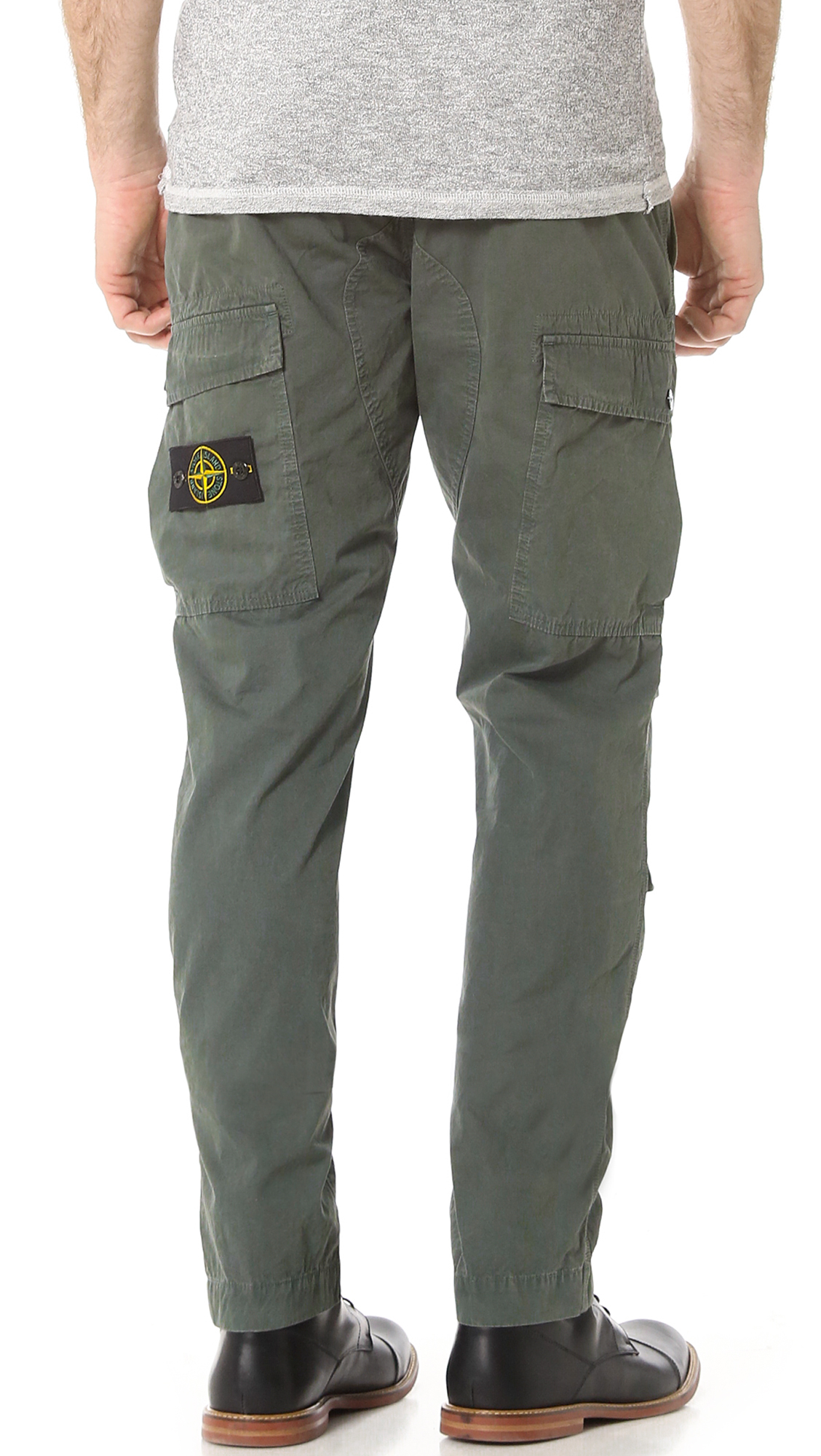 Stone island Tapered Fit Cargo Pants in Green for Men | Lyst