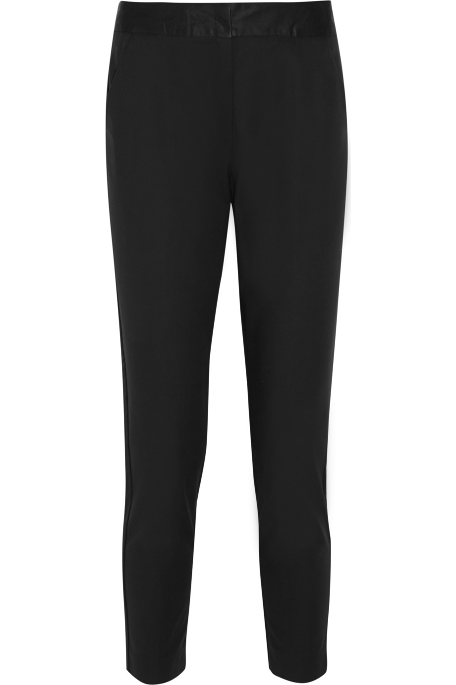 Altuzarra For Target Satin Trimmed Stretch Crepe Skinny Pants In Black