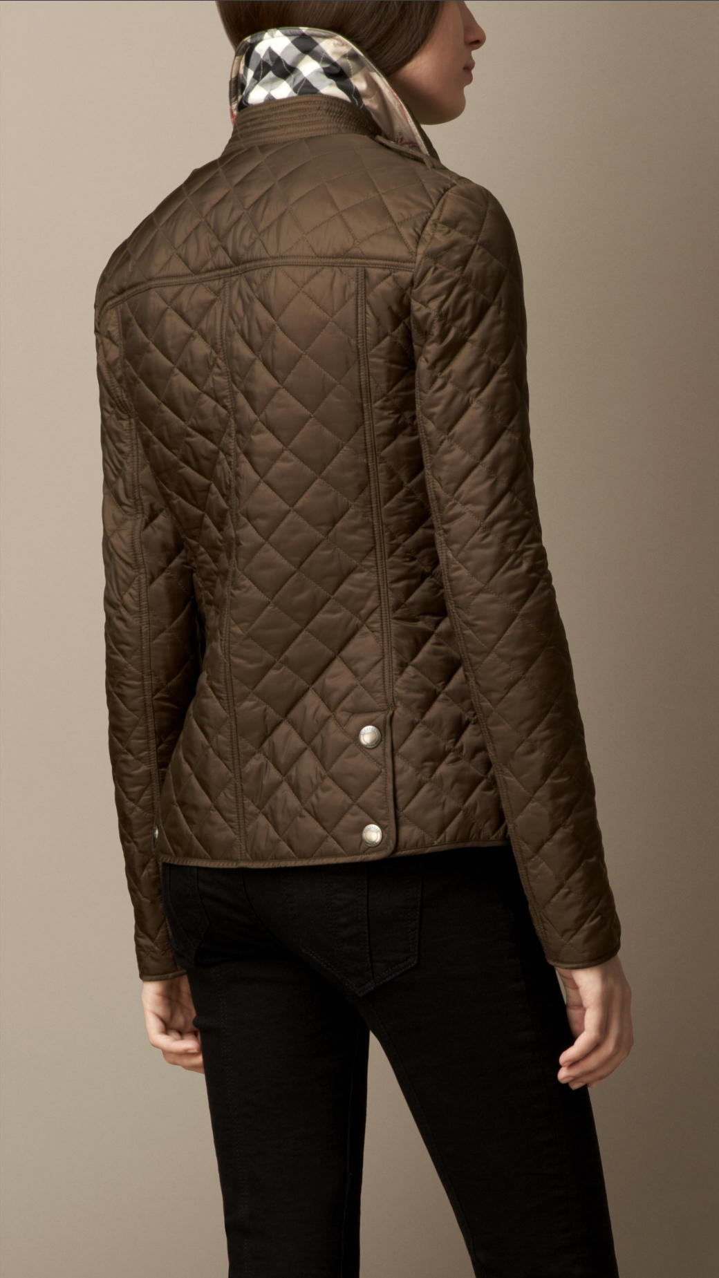 Lyst - Burberry Diamond Quilted Jacket in Natural