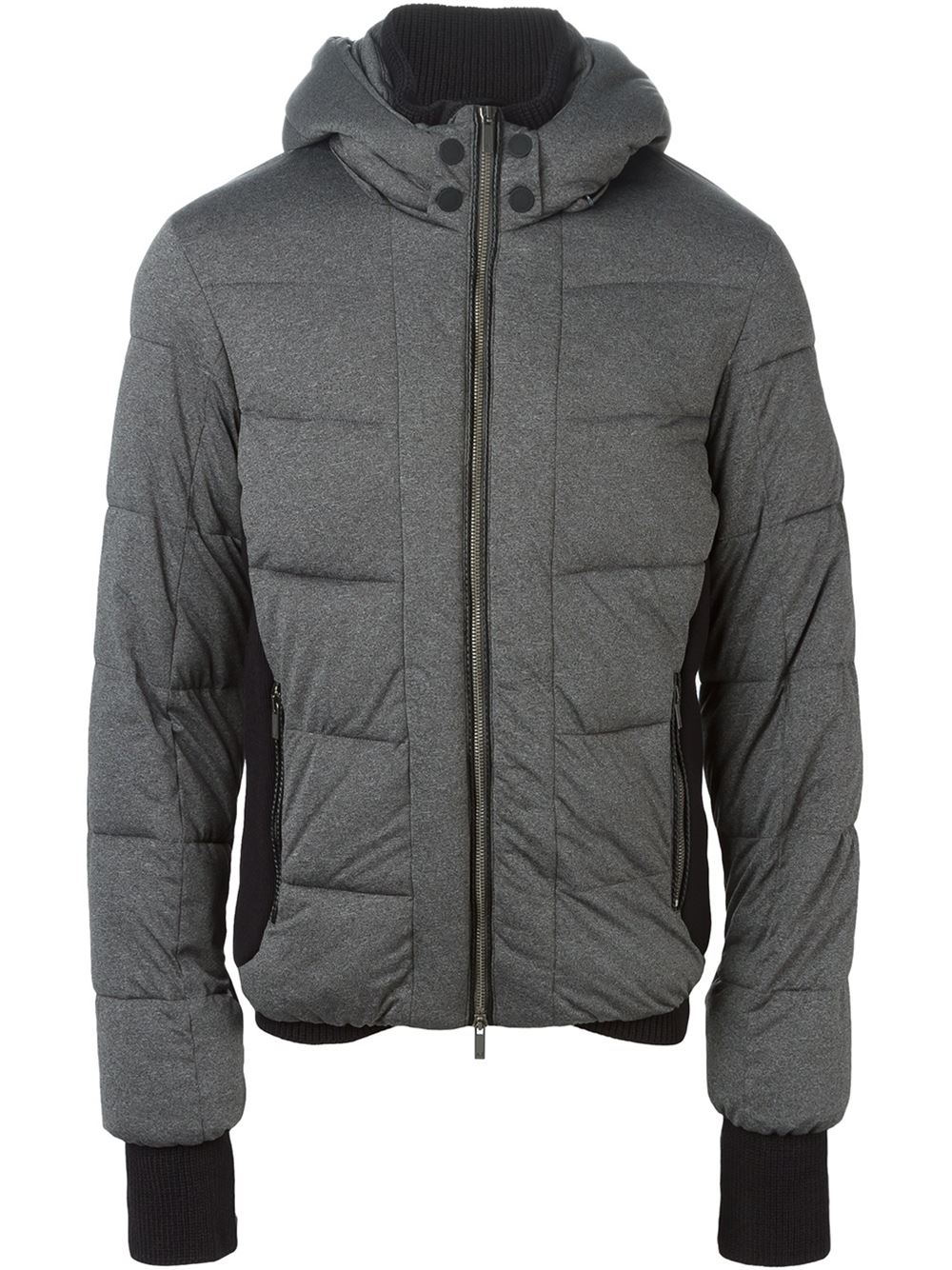 Lyst - Armani Jeans Hooded Padded Jacket in Gray for Men