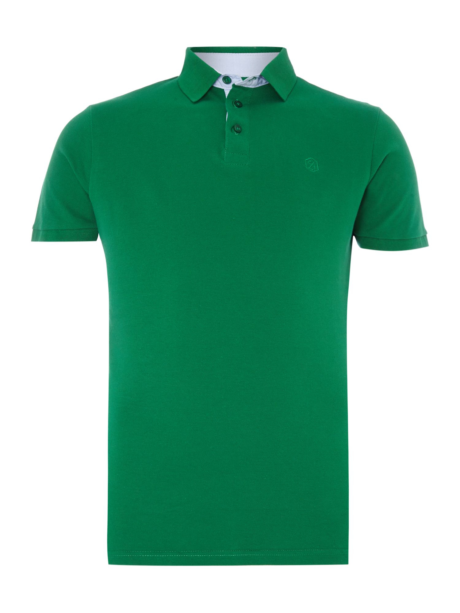 Casual friday Plain Grandad Collar Slim Fit Polo Shirt in Green for Men ...