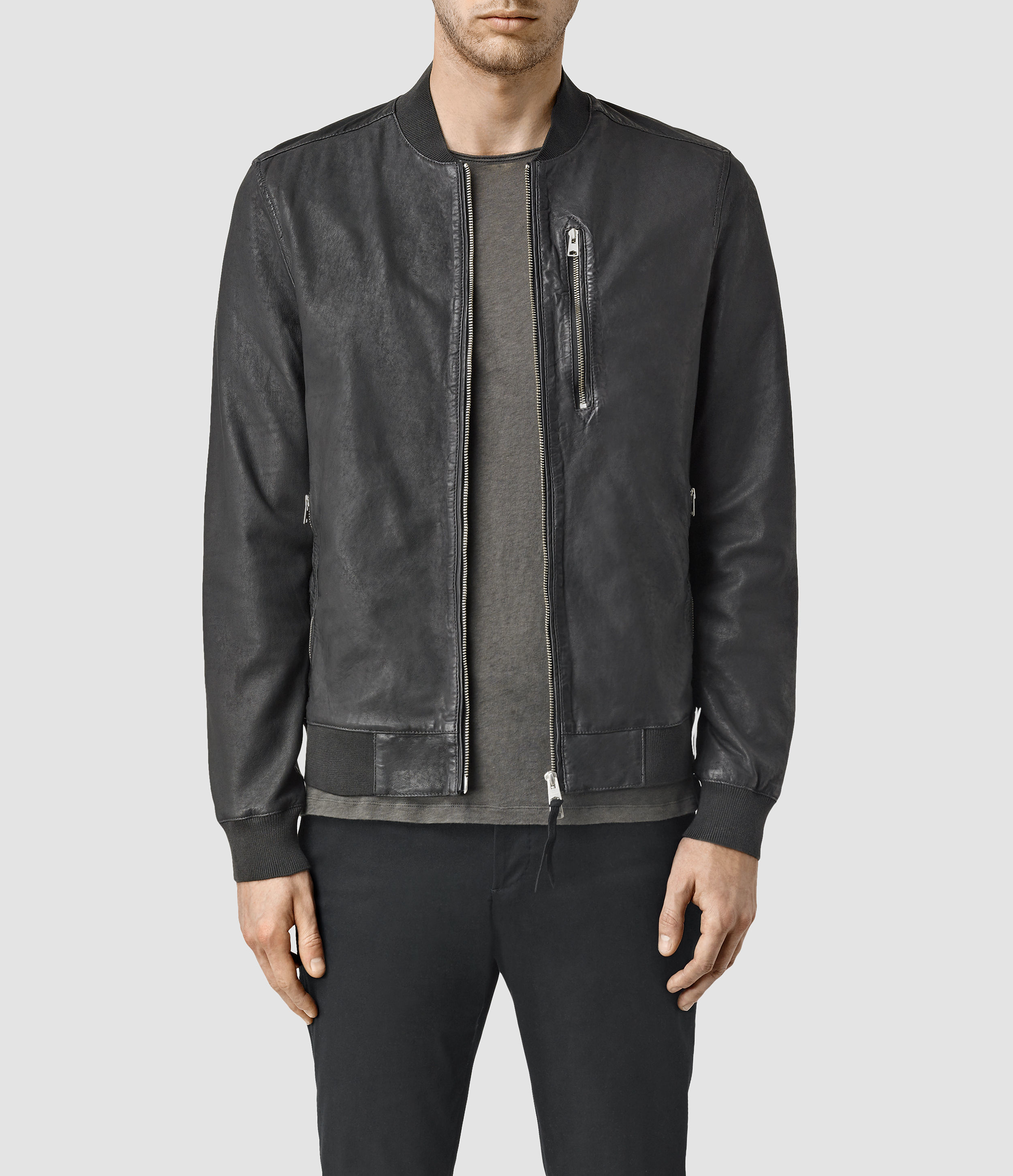 Mens Brown Leather Jacket Allsaints Pictures