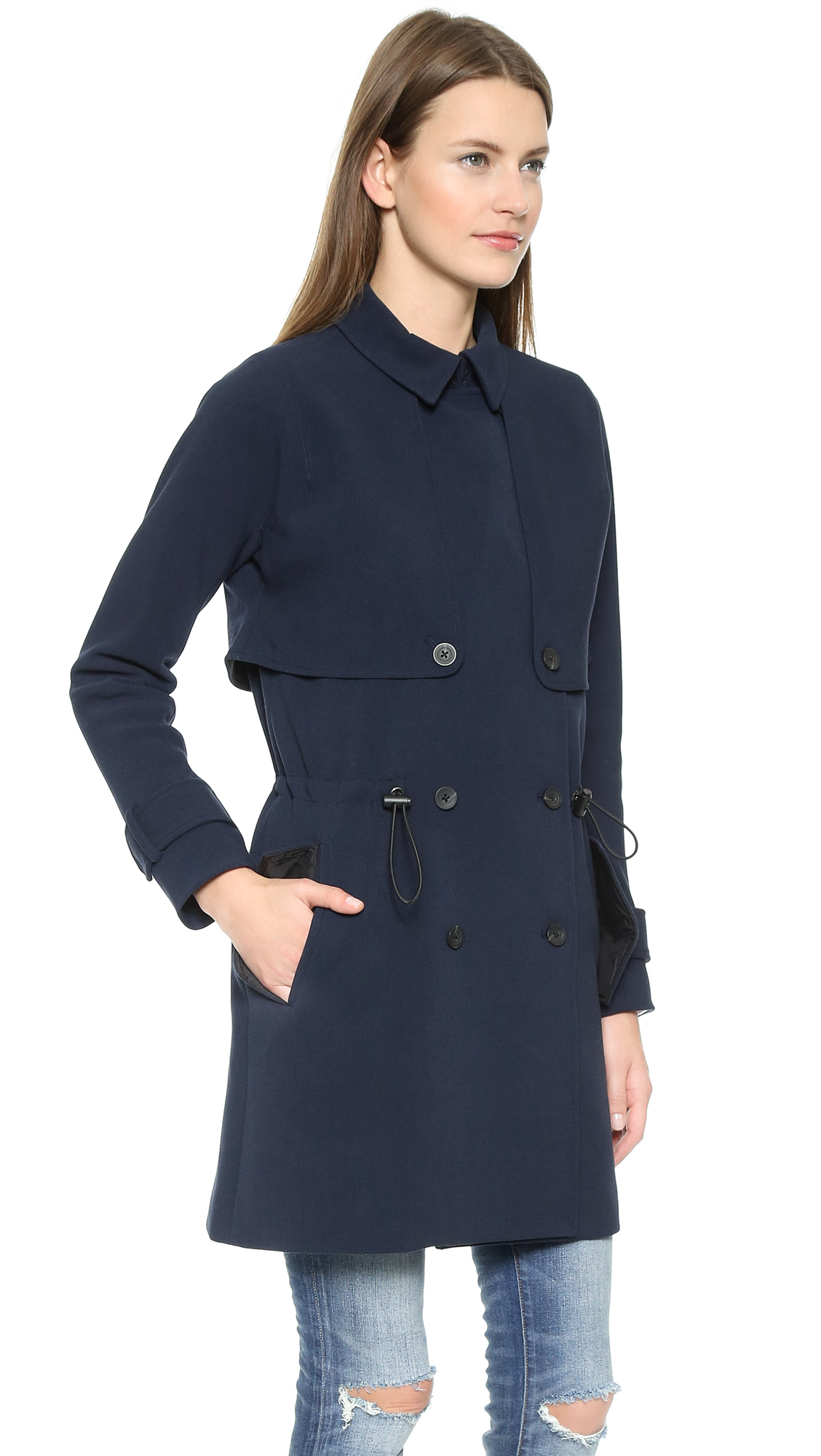 Lyst - Madewell Drapery Trench Coat - Night Vision in Blue