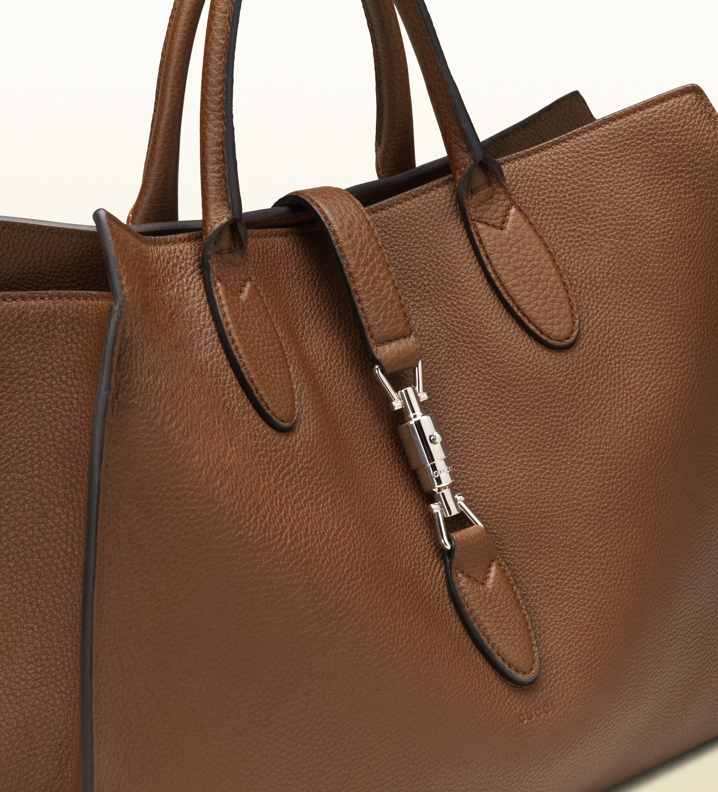 Gucci Jackie Soft Leather Top Handle Bag in Brown Lyst