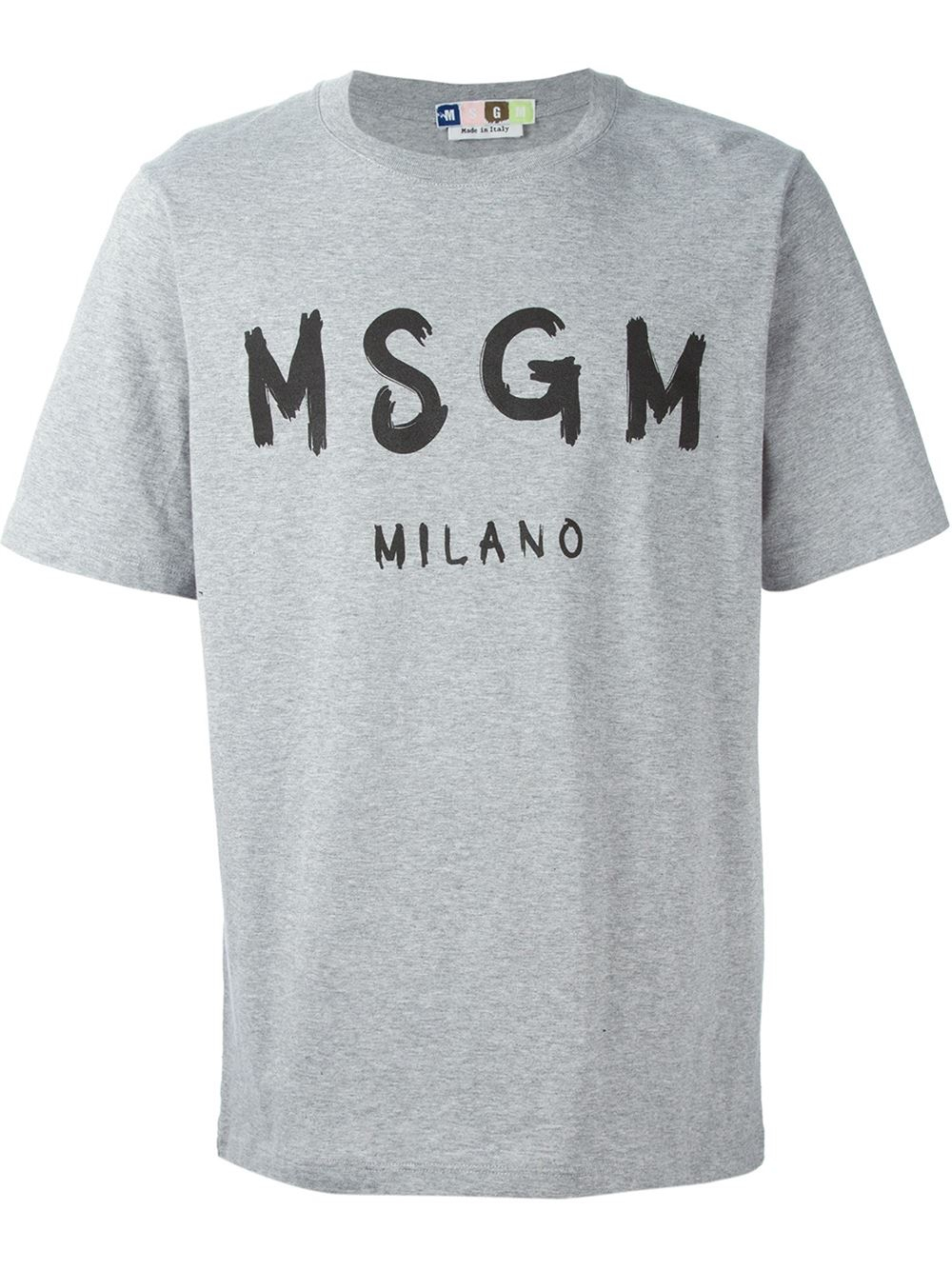 Lyst - Msgm Logo Print T-Shirt in Gray for Men