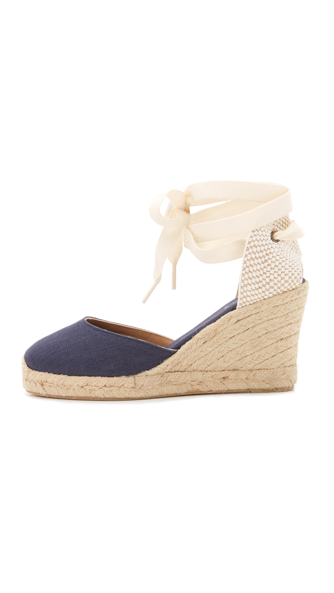 Soludos Tall Wedge Linen Espadrilles in Blue (Navy) | Lyst