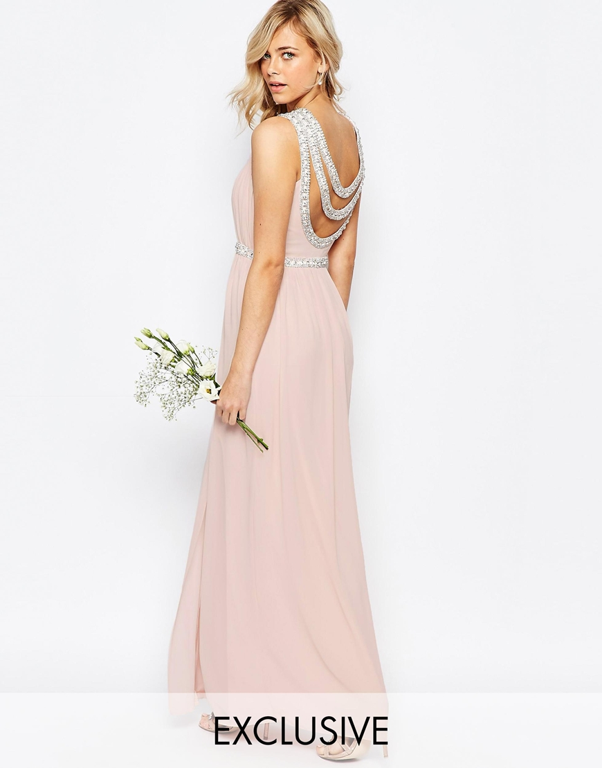  Tfnc  london  Wedding  Embellished Maxi Dress  in Pink Lyst