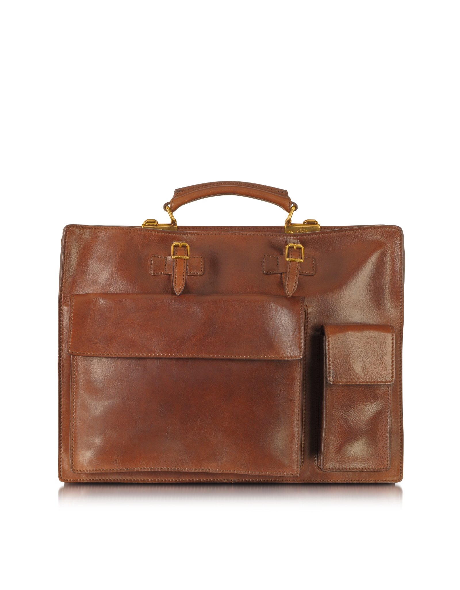 light brown leather briefcase