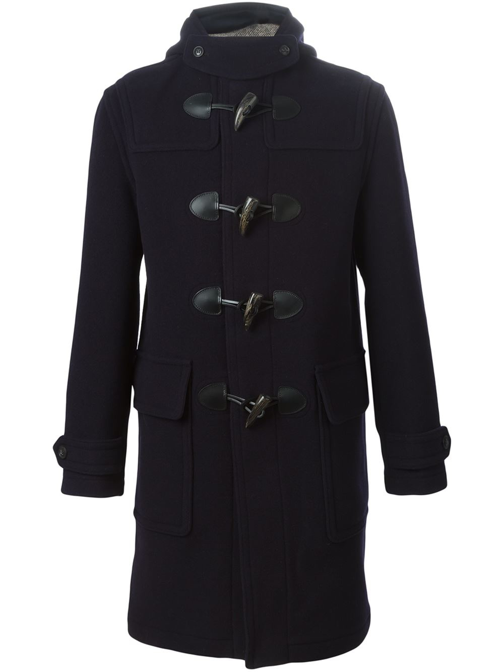 Burberry brit Hooded Duffle Coat in Blue for Men | Lyst