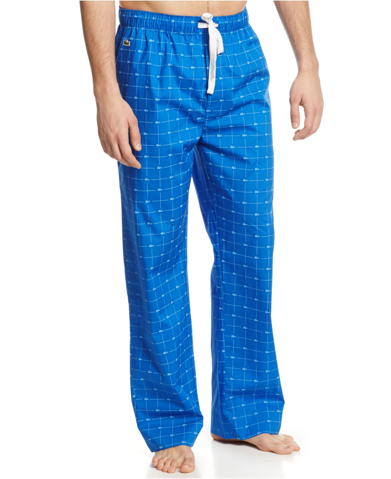 Lacoste Croc Print Pajama Pants in Blue for Men - Lyst