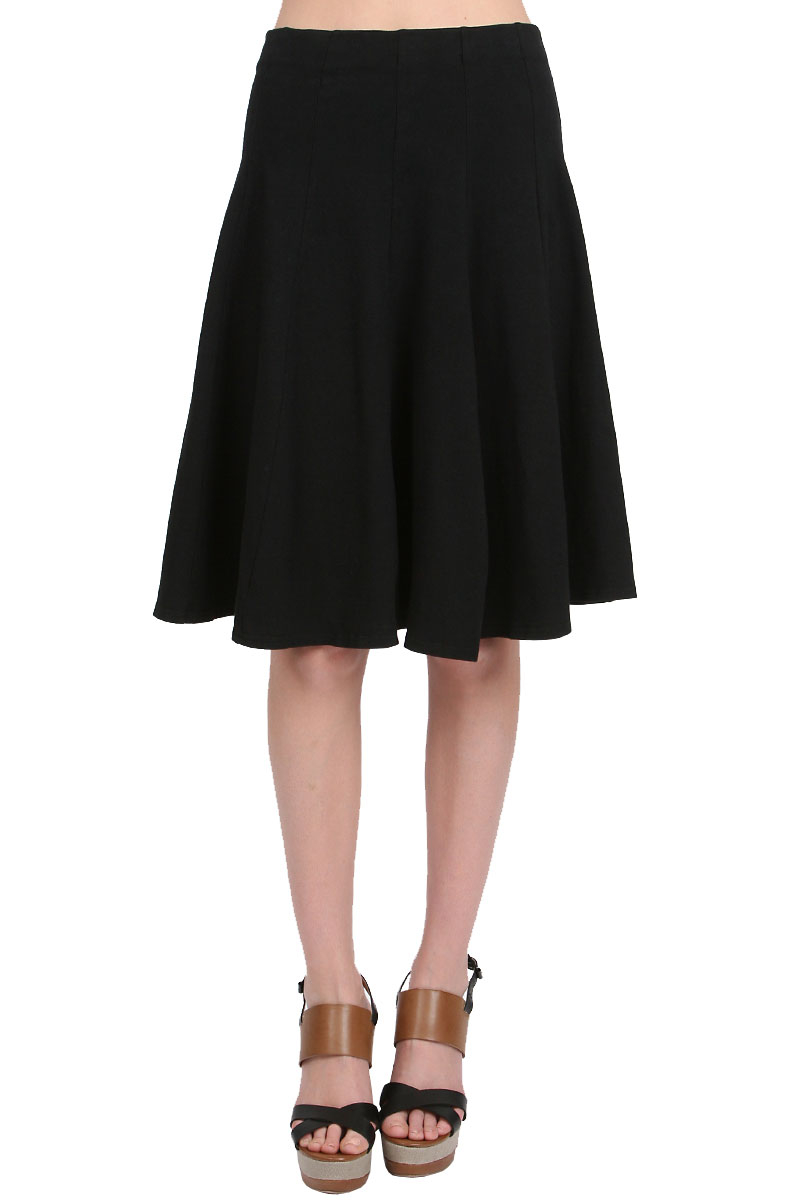 Hard Tail Fit and Flare Knee Length Skirt in Black | Lyst