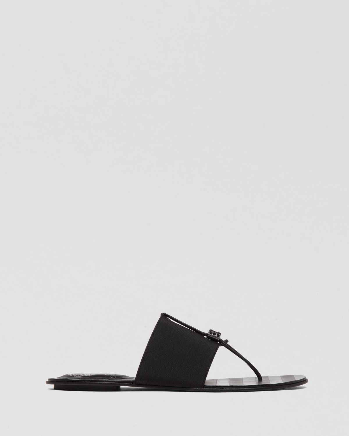 Vince camuto Flat Stretch Thong Sandals - Wayne in Black | Lyst