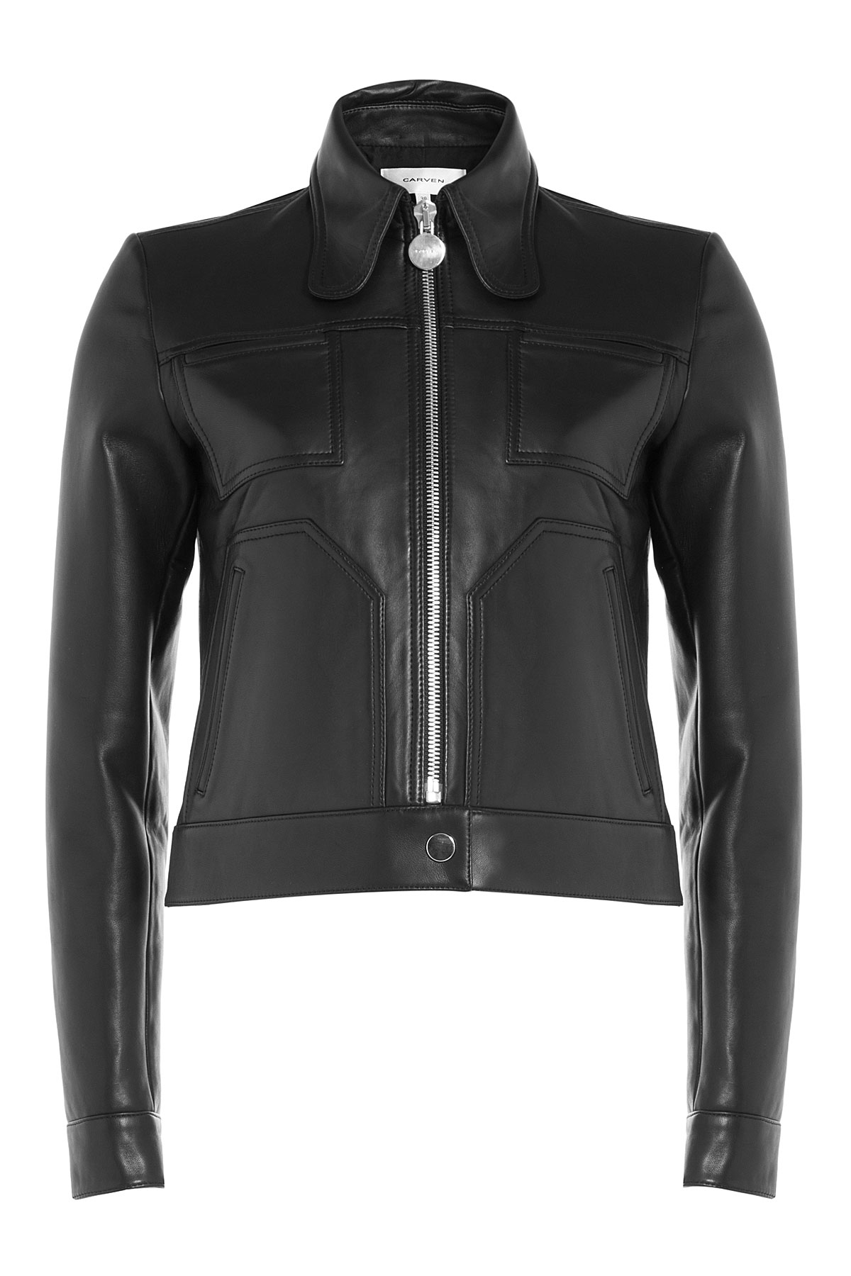 Carven Leather Jacket Black In Lyst Gallery