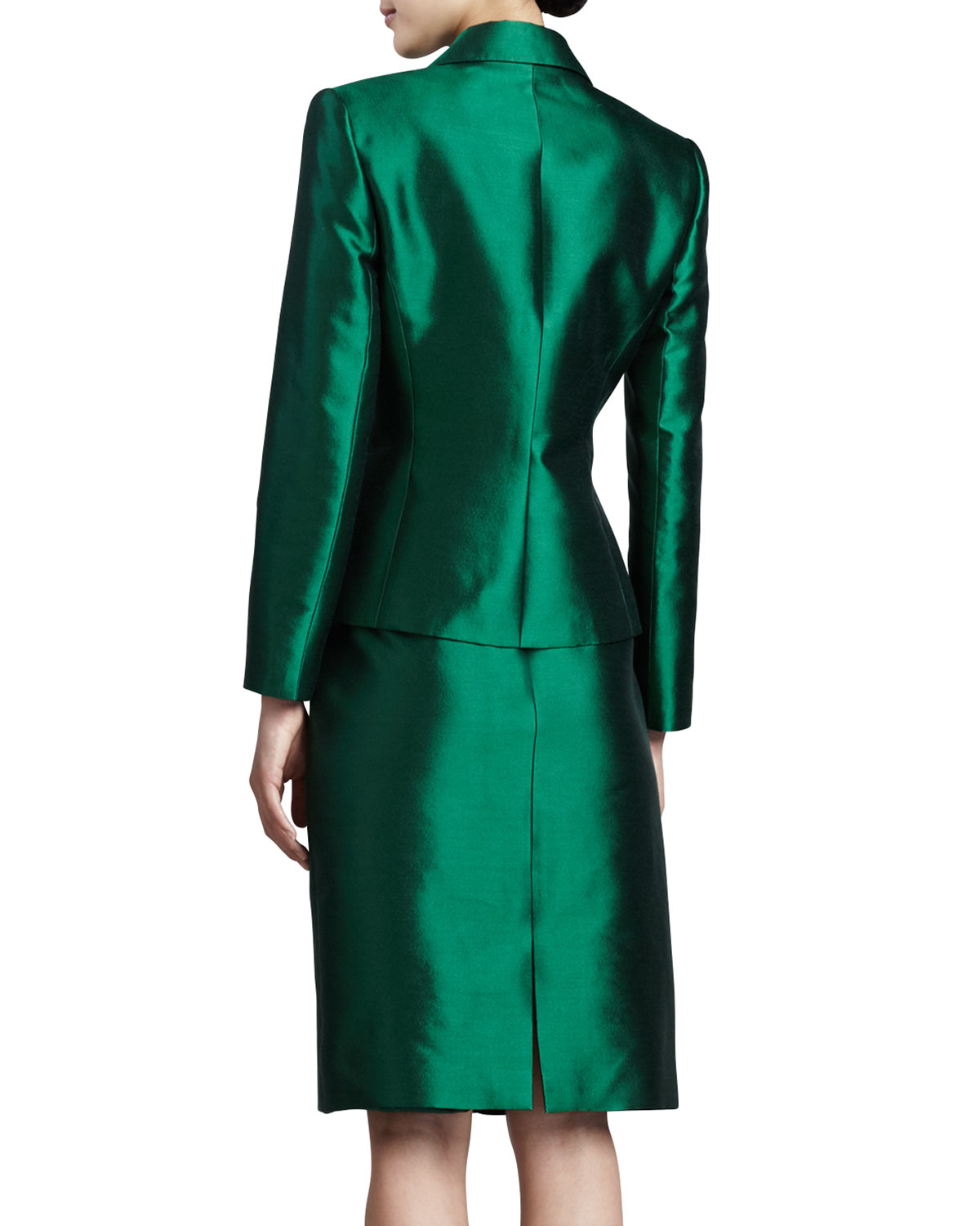 Lyst Tahari Pleatedjacket Skirt Suit in Green