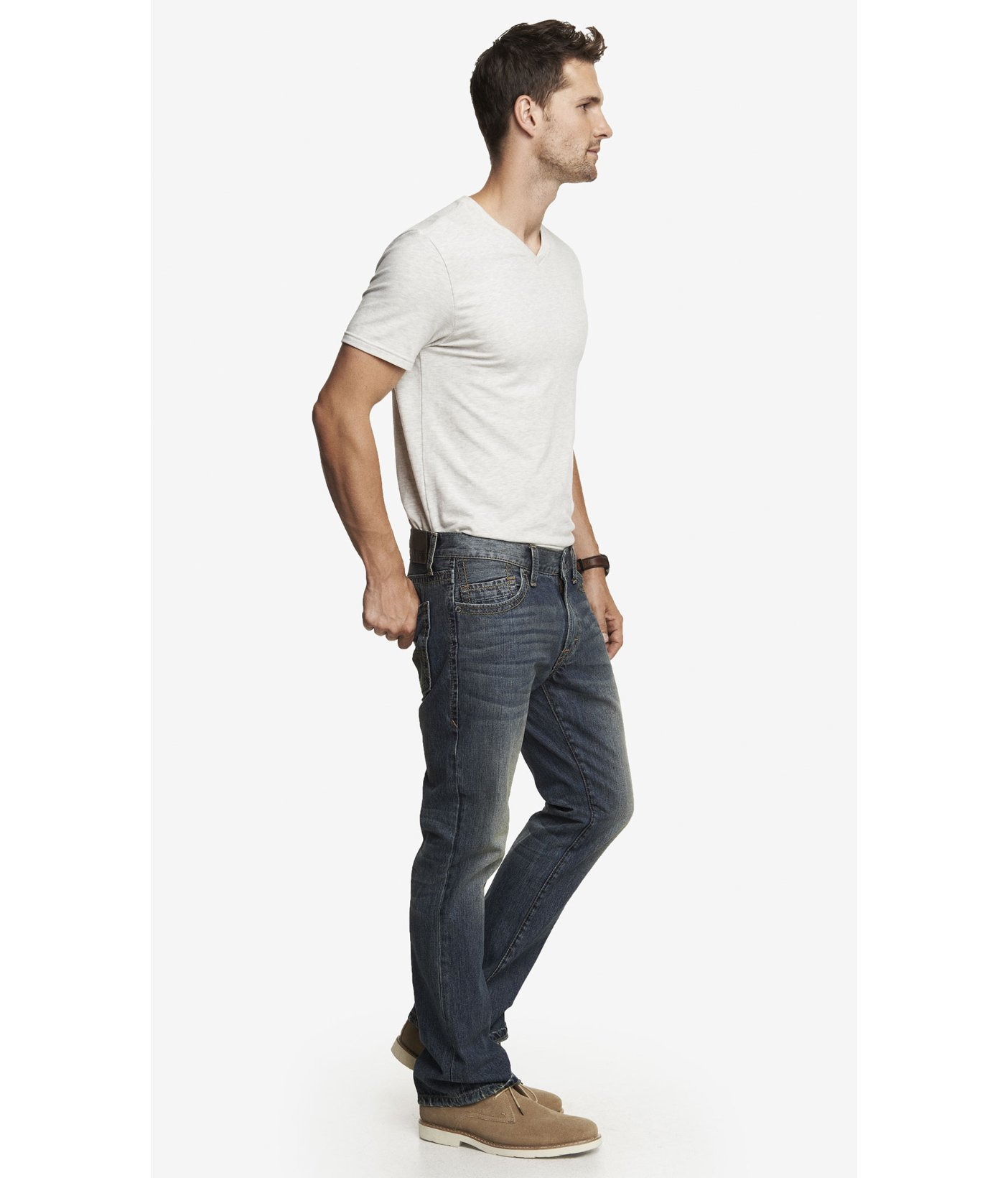 Lyst Express Kingston Thick Stitch Classic Fit Boot Cut Jean in Blue