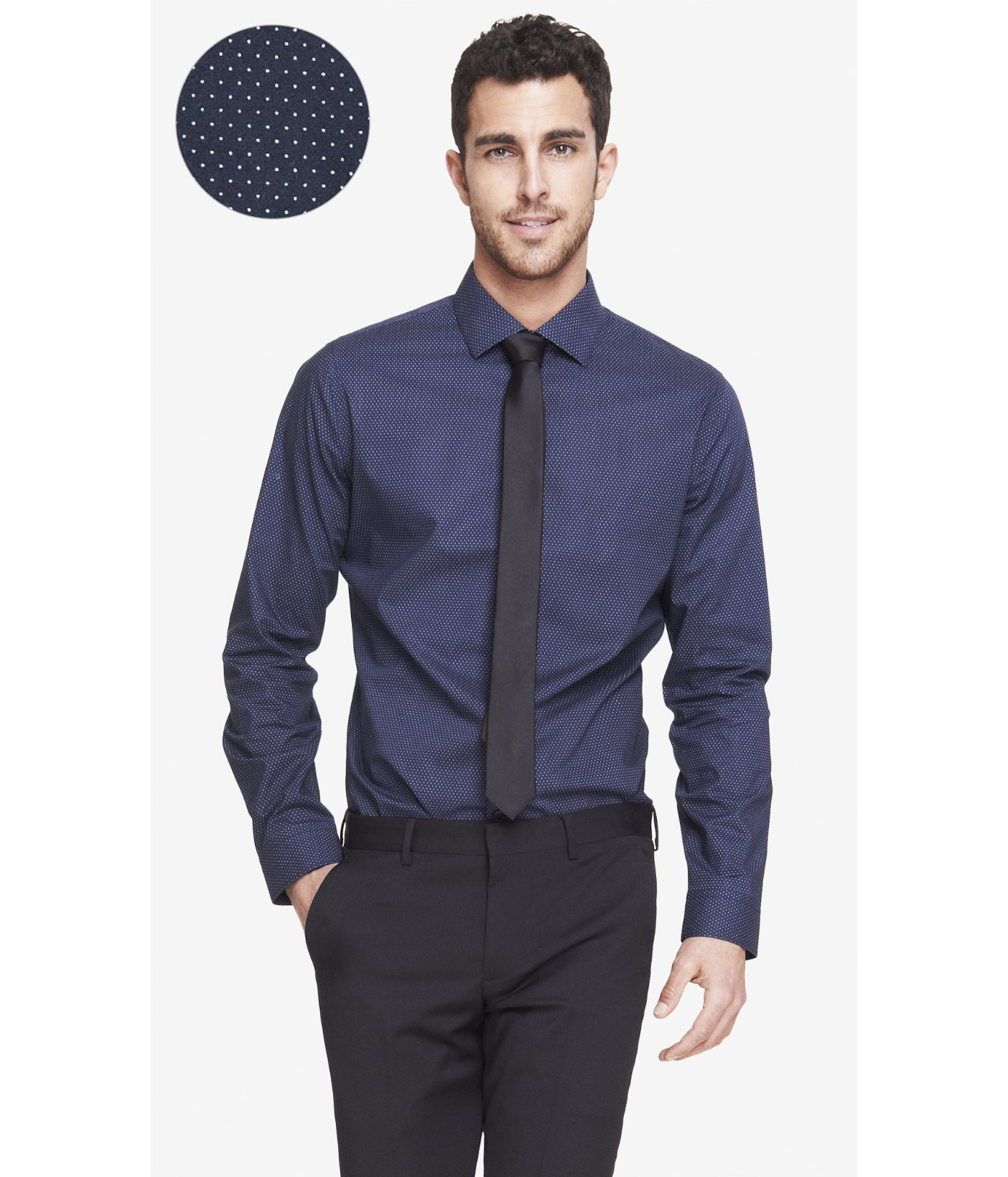 navy blue dress shirt women's