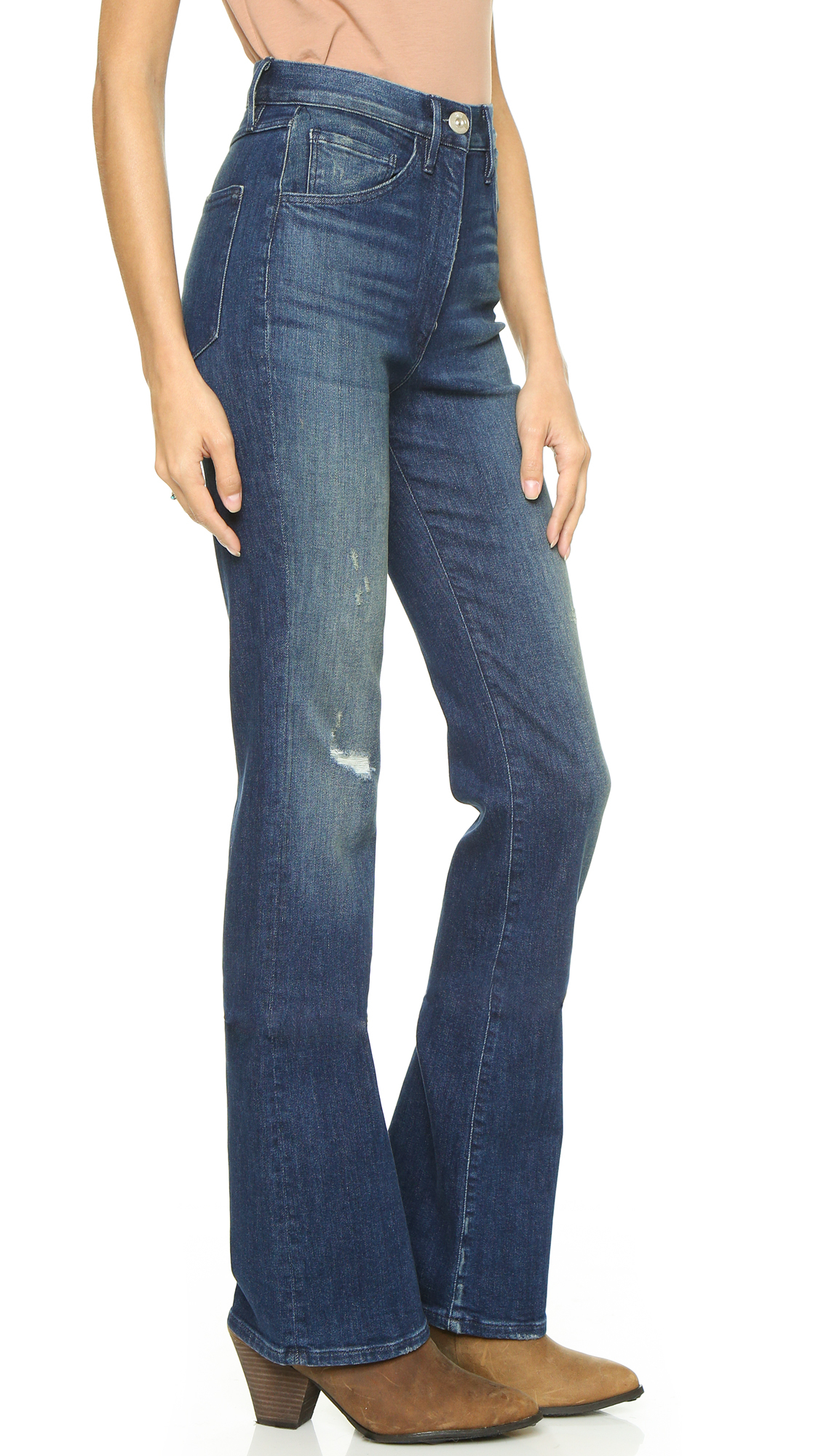 super high rise flare jeans