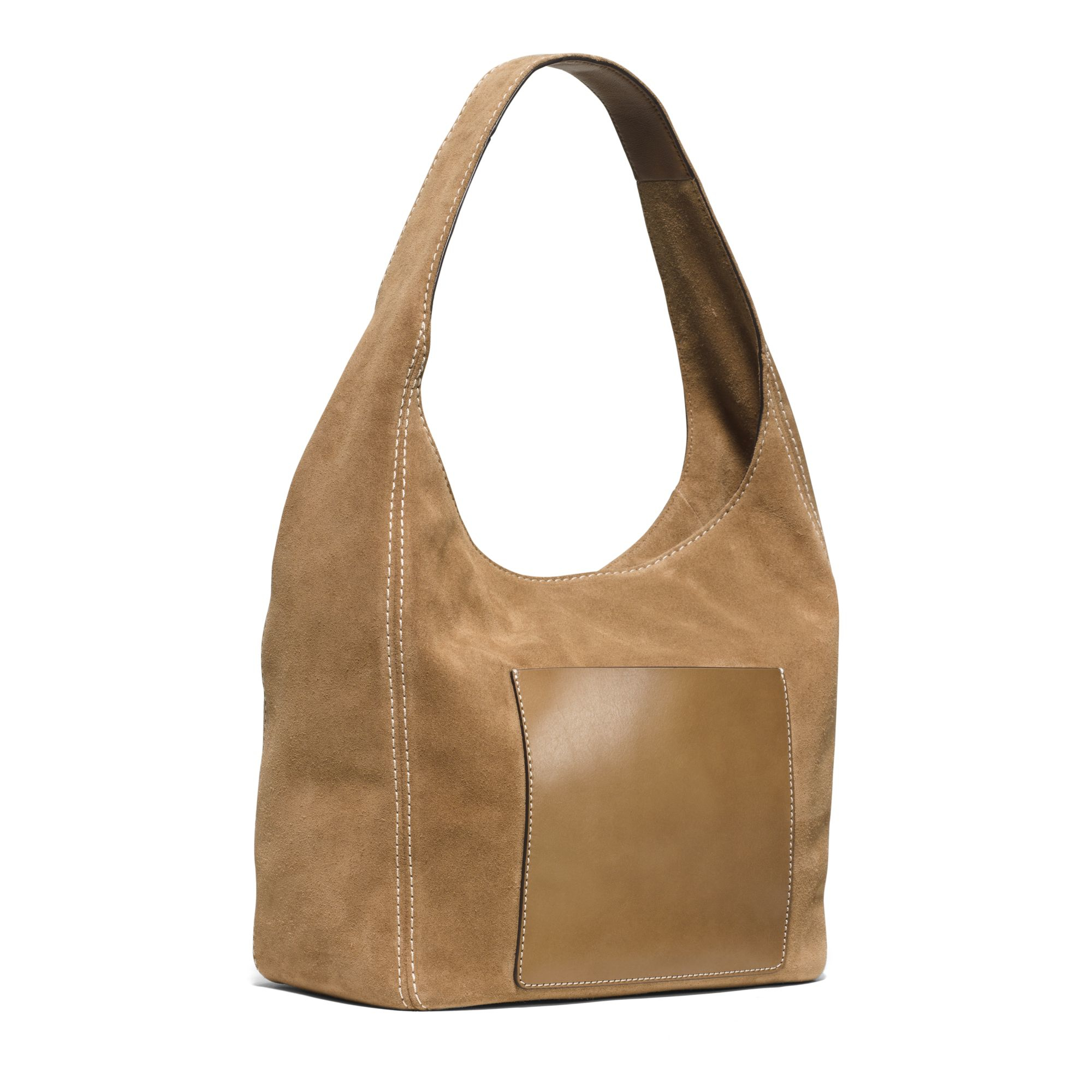 Lyst - Michael Kors Lena Large Suede Shoulder Bag in Brown