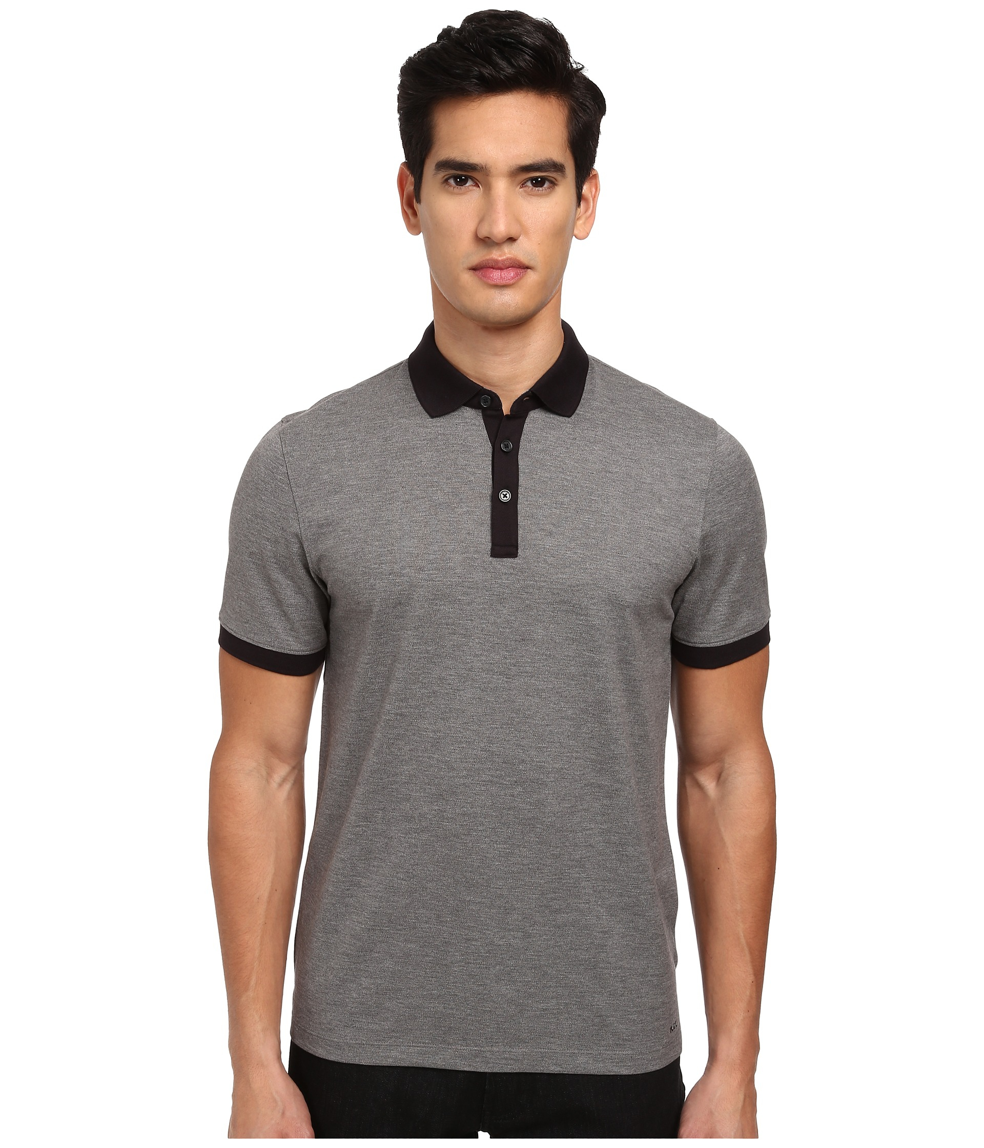 Michael kors Contrast Pique Polo Shirt in Gray for Men | Lyst