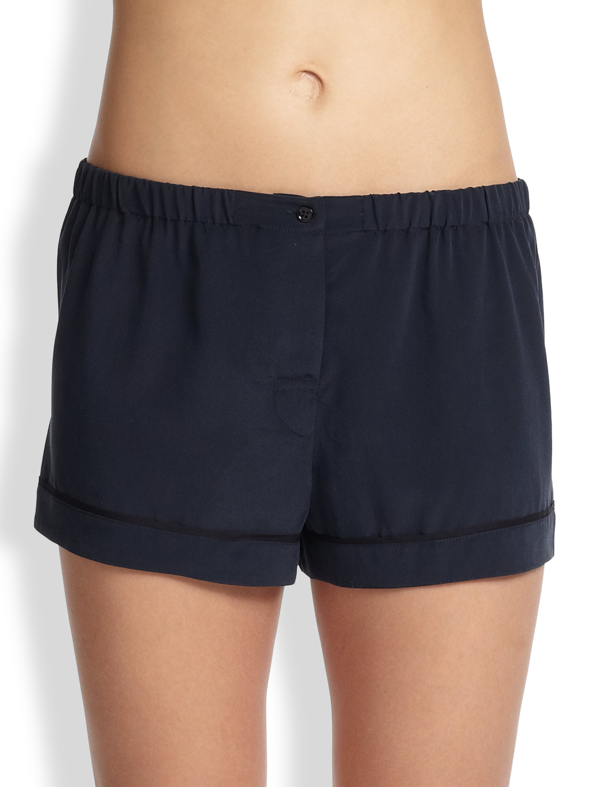 blue silk boxer shorts