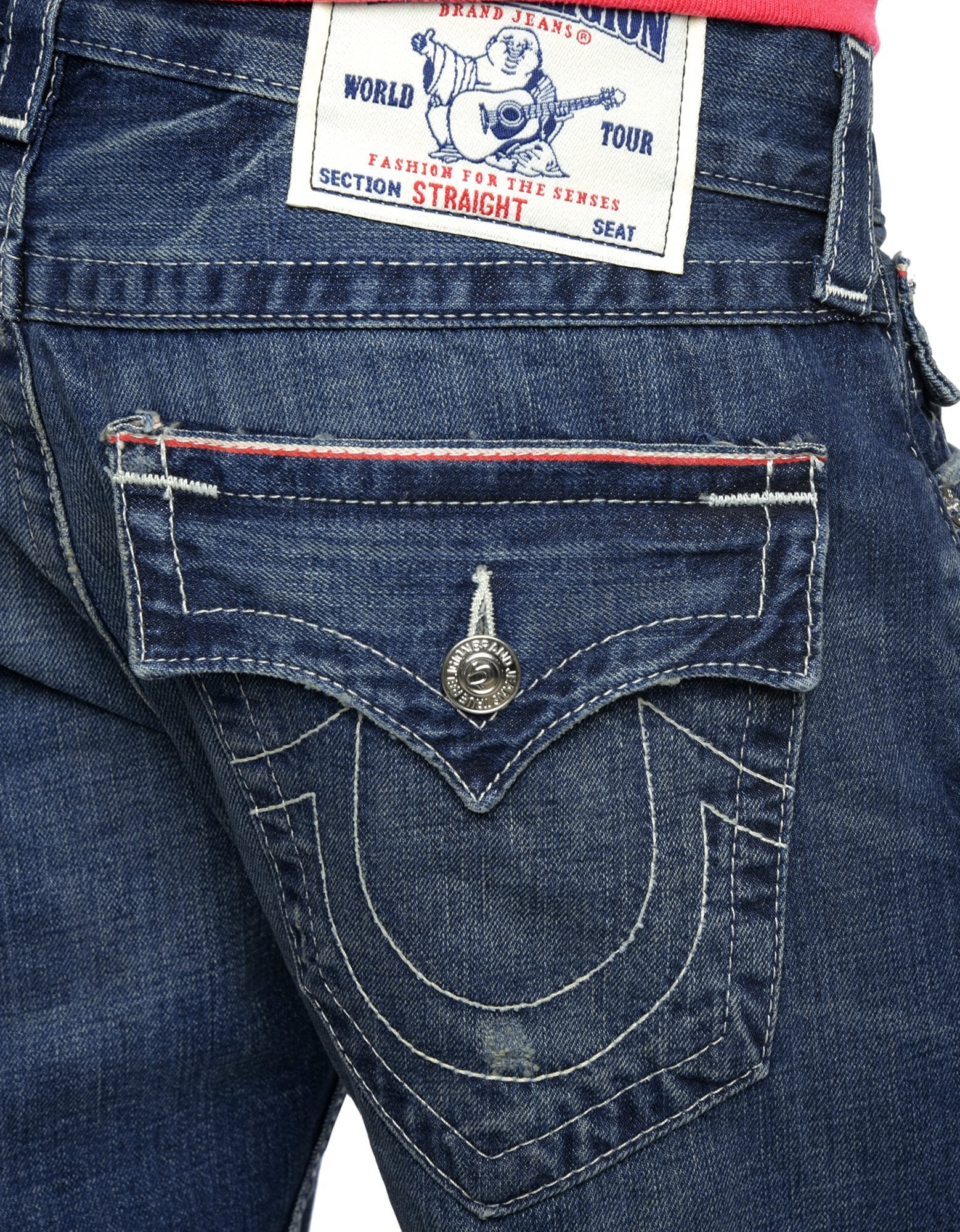 True religion Hand Picked Straight Back Flap Pocket Selvage Mens Jean ...