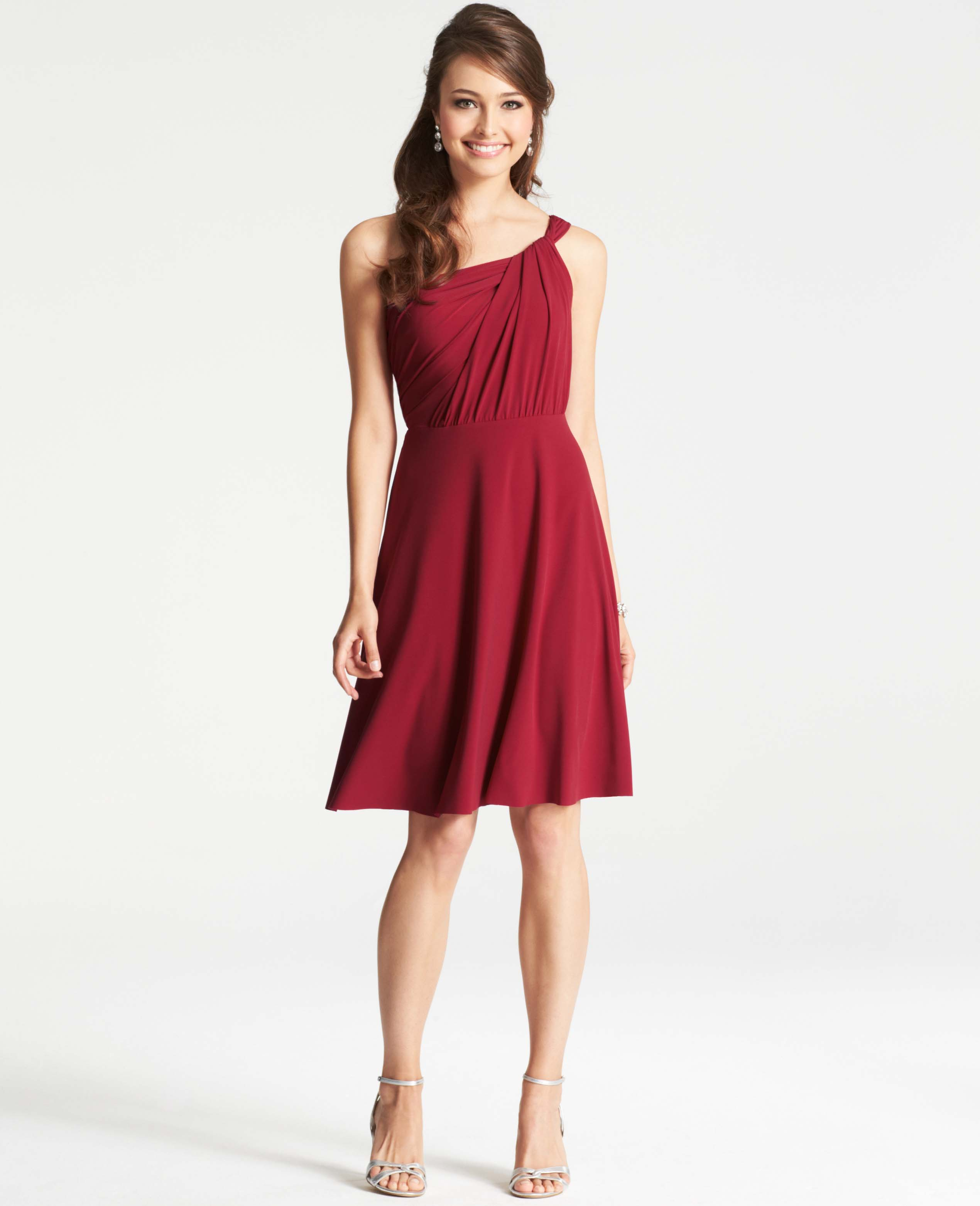 Ann Taylor Jersey One Shoulder Bridesmaid Dress in Red Lyst