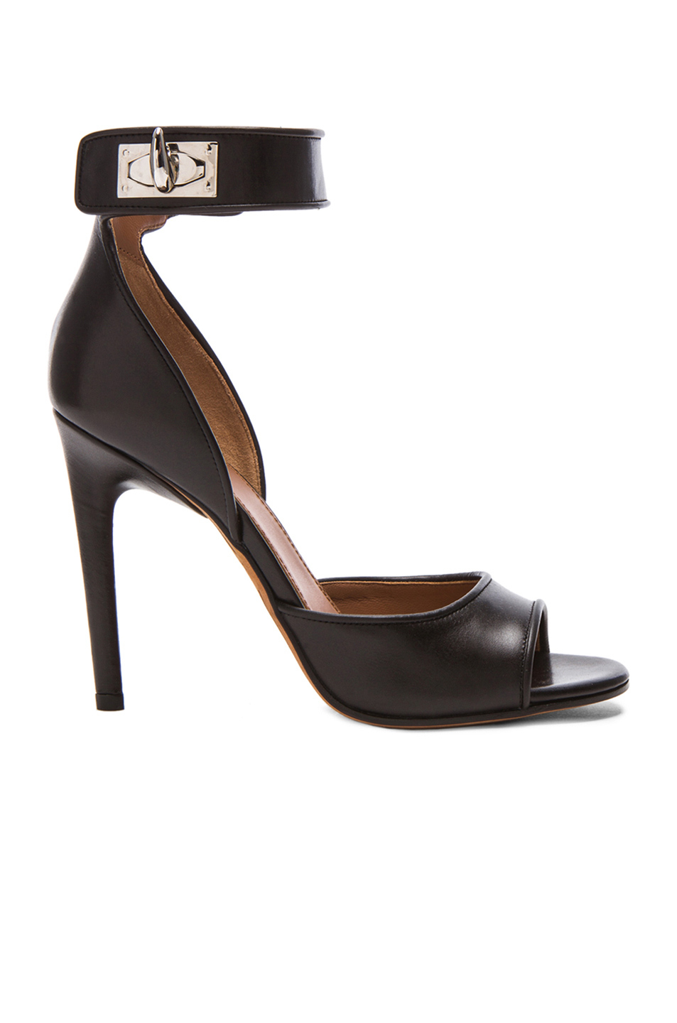 Givenchy Shark Lock Leather Heels in Black | Lyst