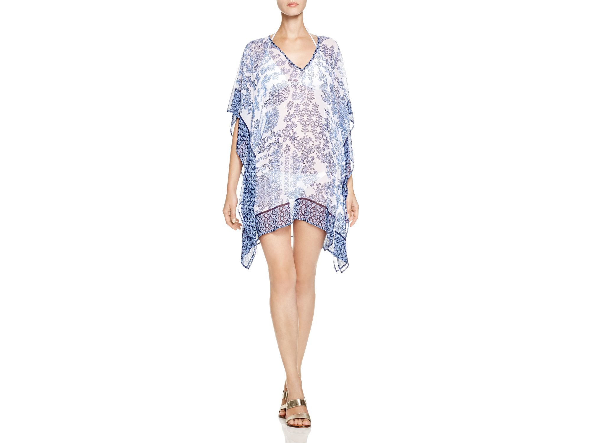 Tommy bahama Stamp Medallion Tunic Swim Cover Up in Blue | Lyst