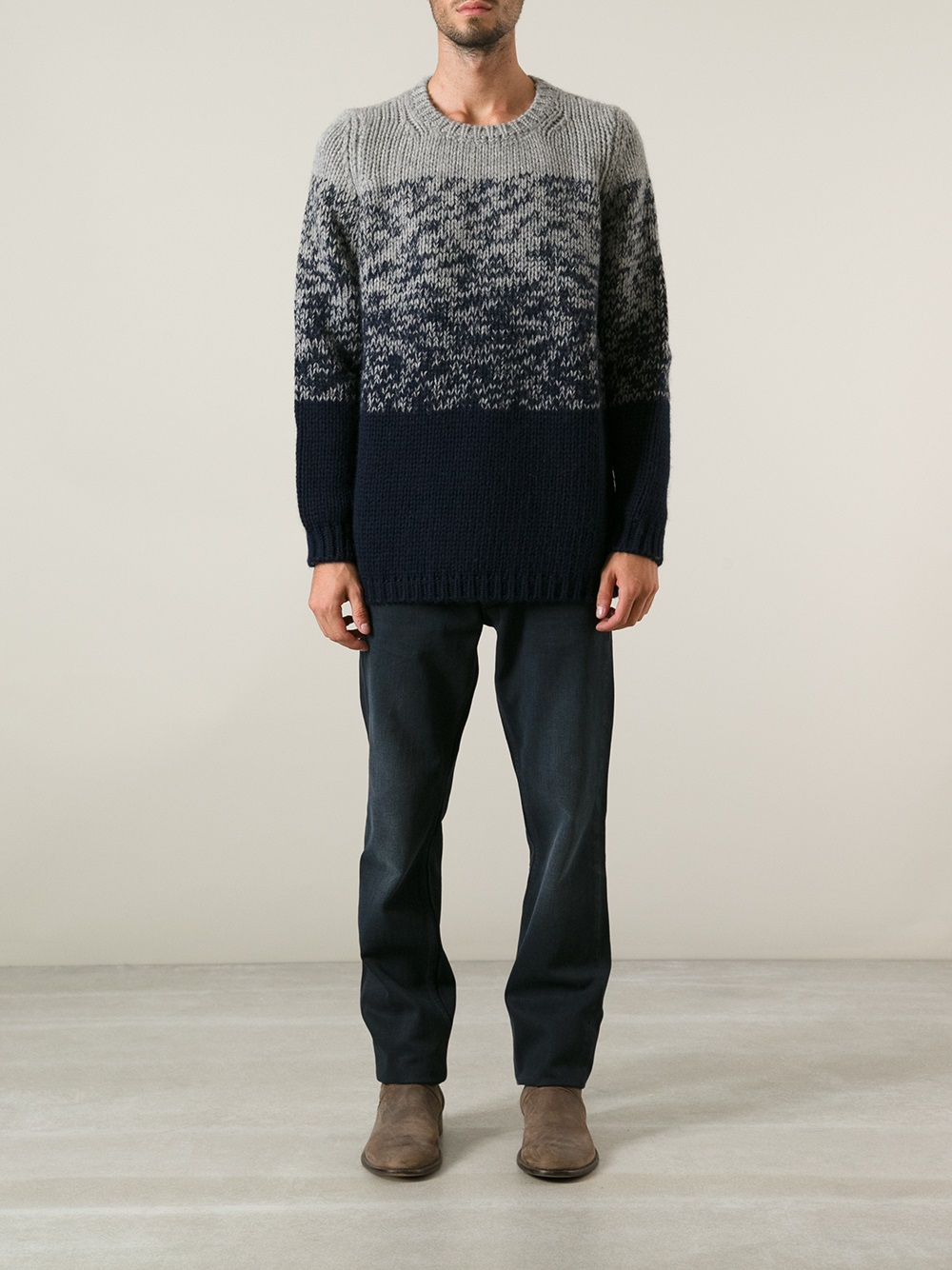 Lyst - Jil Sander Gradient Knit Sweater in Gray for Men