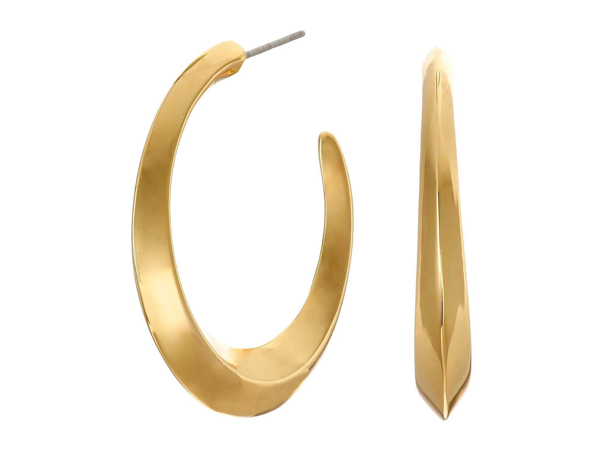 Lyst Lauren By Ralph Luxe Links Medium Knife Edge Hoop Gallery