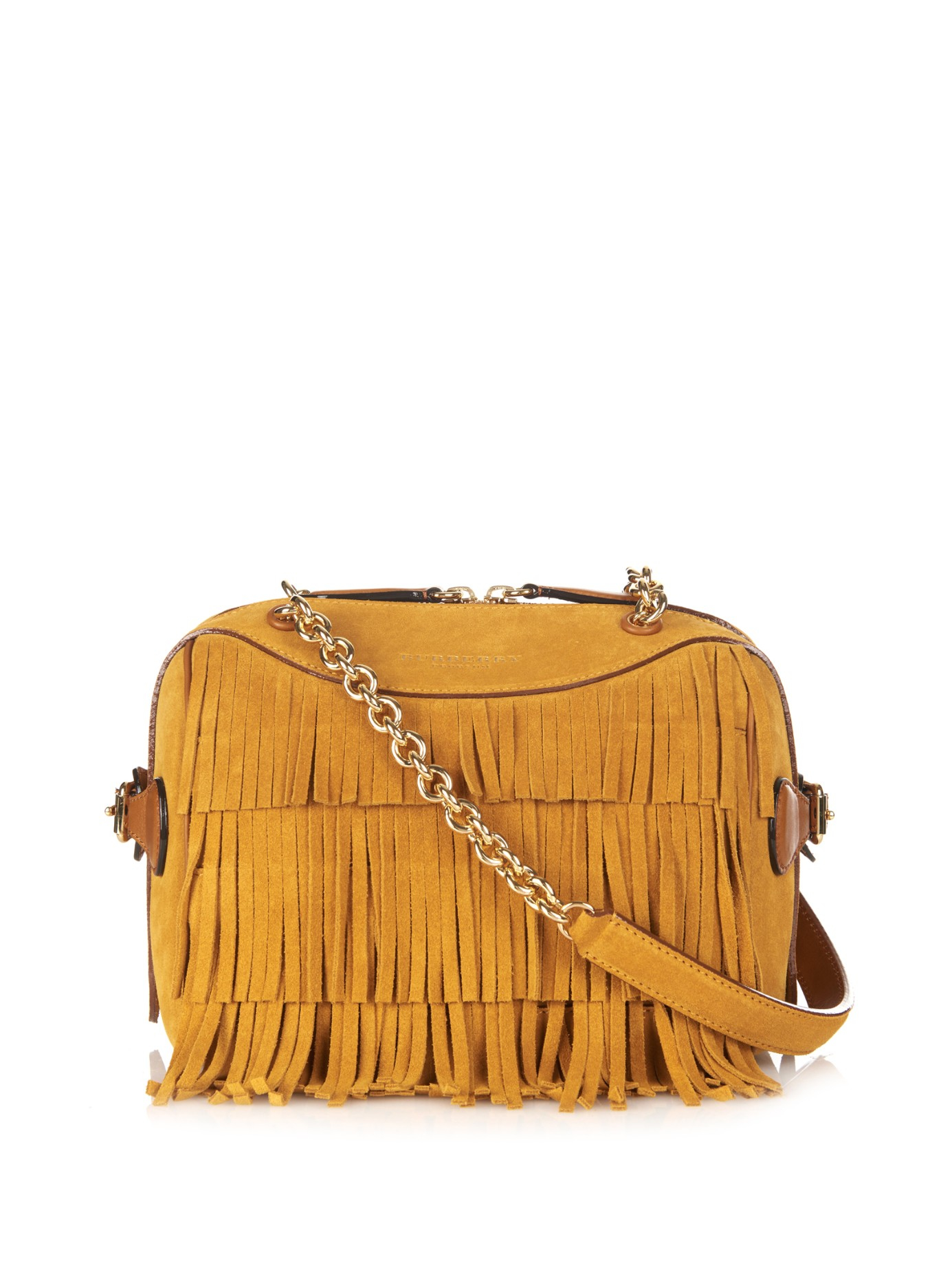 Burberry prorsum Mini Bee Fringed Suede Shoulder Bag in Brown | Lyst