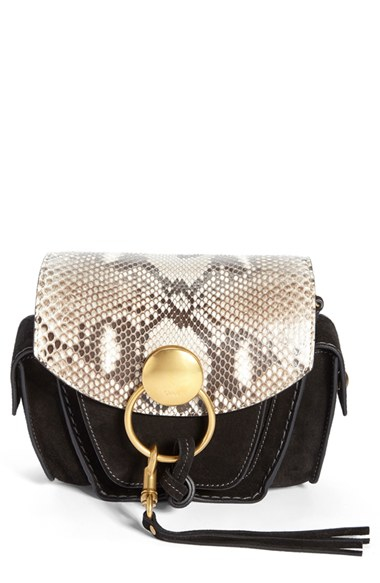 chloe jodie small leather and suede shoulder bag