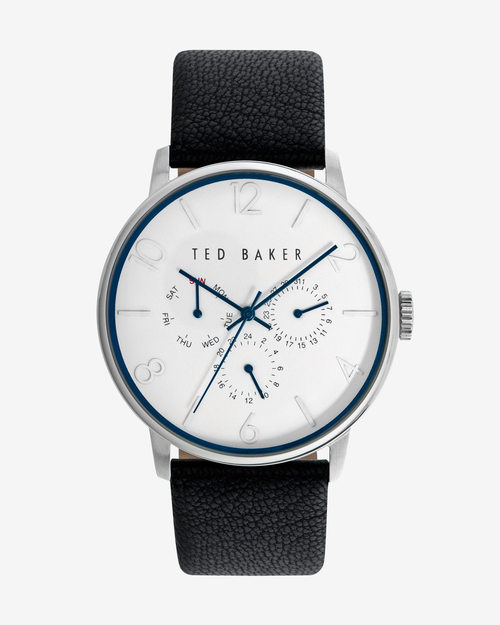 Ted baker Round Face Watch in Black for Men | Lyst