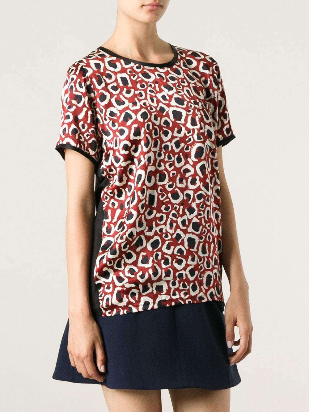 Gucci Animal Print Tshirt in Red | Lyst
