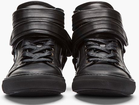 Pierre Hardy Black Leather Multi_strap Velcro High_top Sneakers in ...