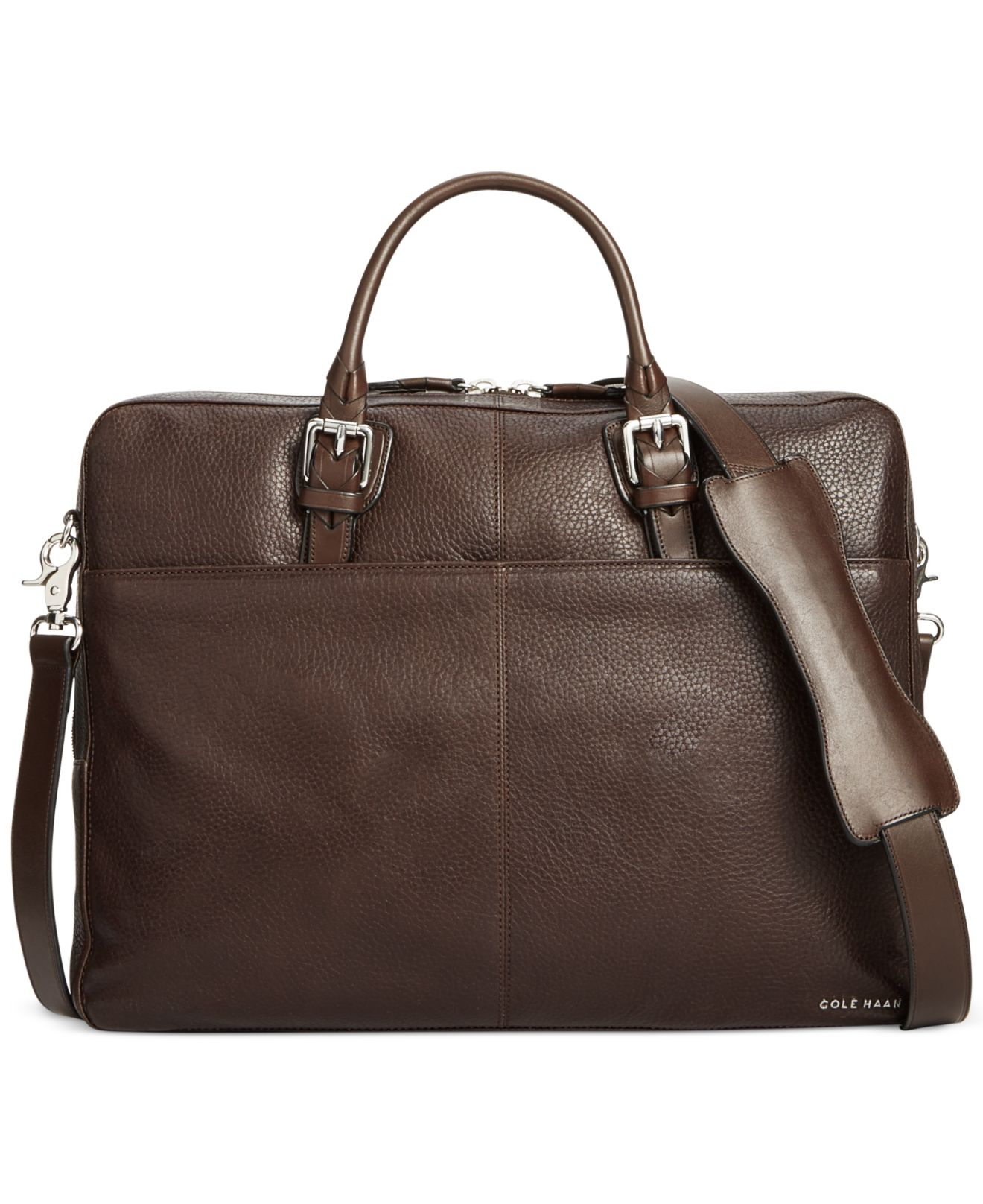 cole haan attache leather messenger bag