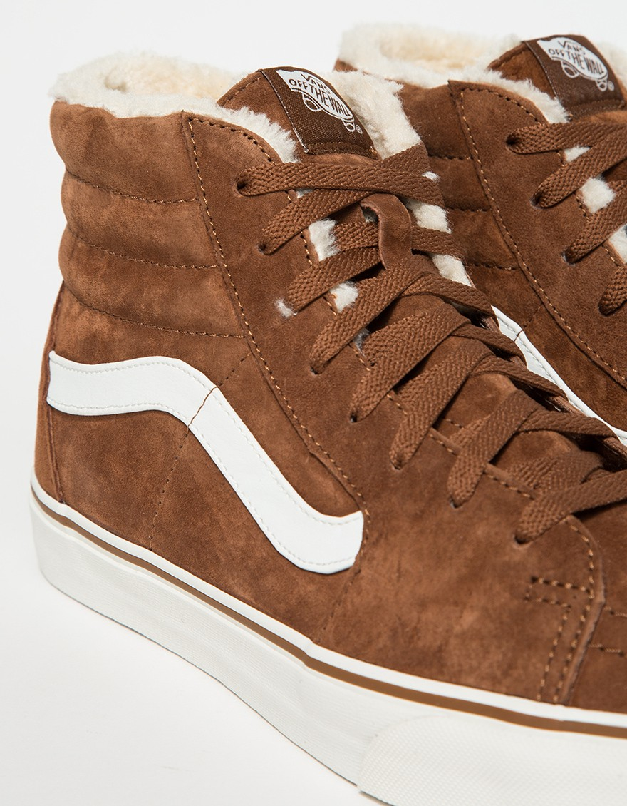 vans sk8 hi suede pig brown vans sk8 hi suede pig brown