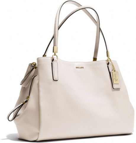 Coach Madison Cafe Carryall in Leather in Beige (LI/PARCHMENT) | Lyst