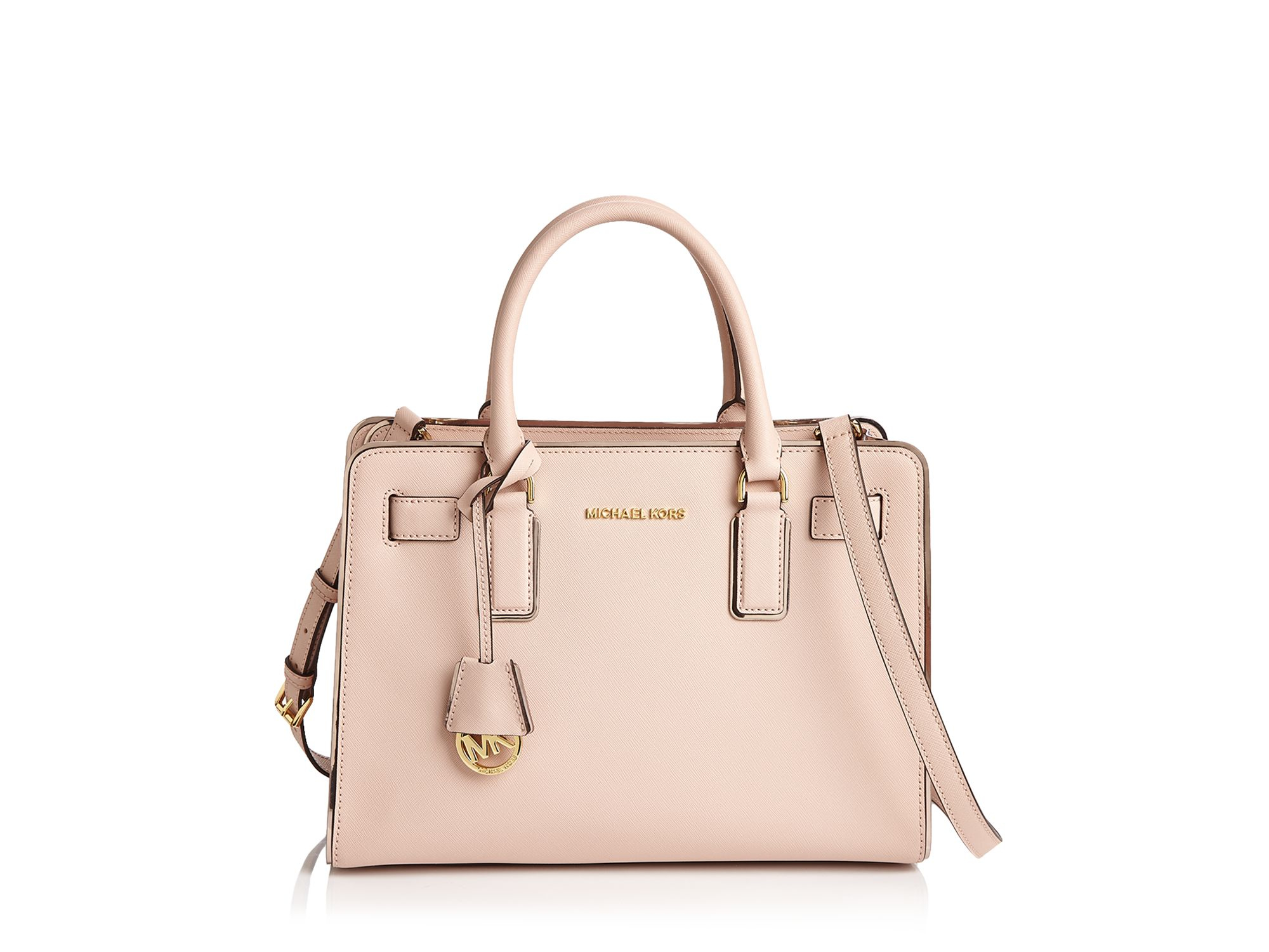 Lyst - Michael Michael Kors Dillon Saffiano-Leather Satchel in Pink