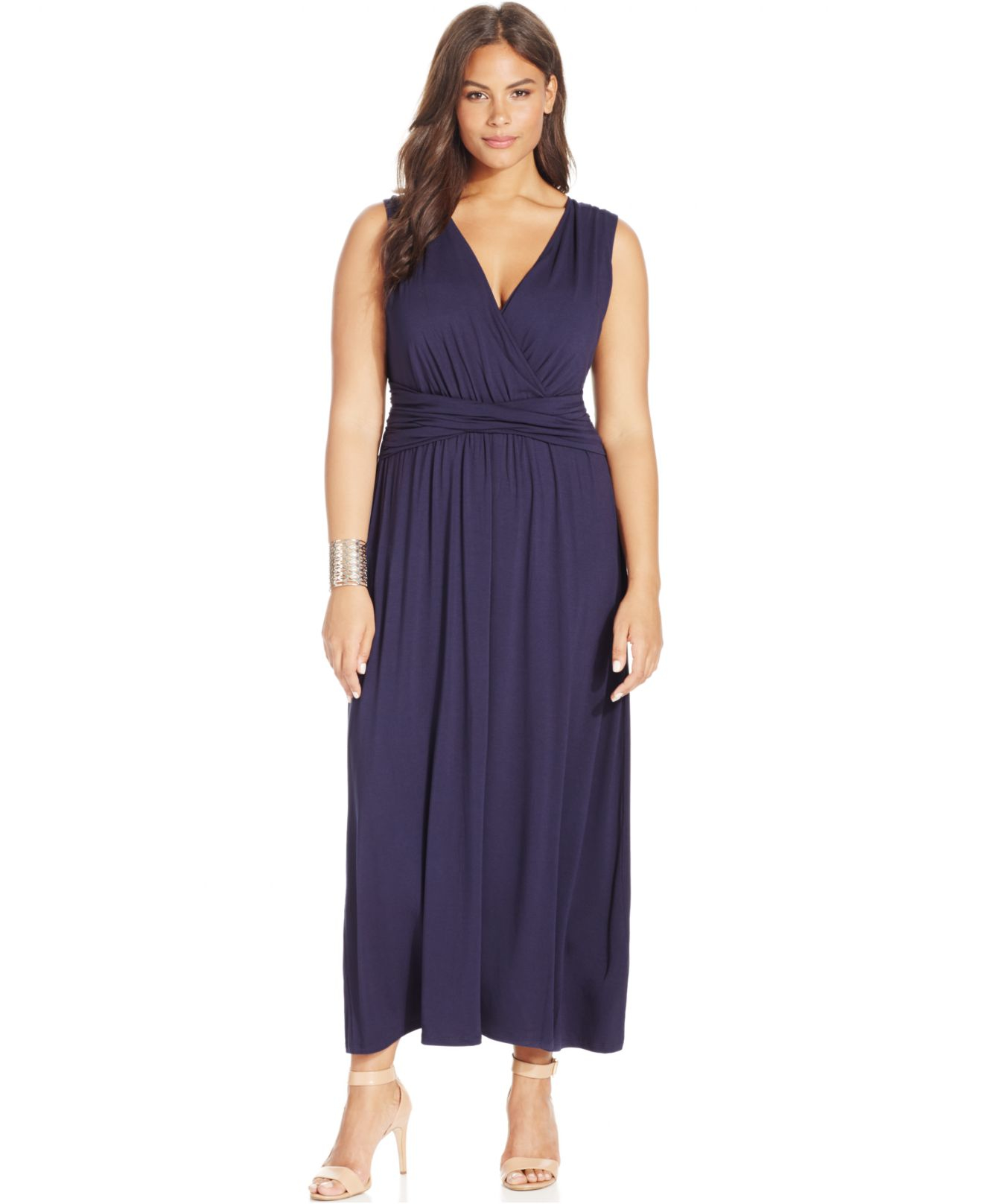 Inc international concepts Plus Size Sleeveless Maxi Dress in Blue ...