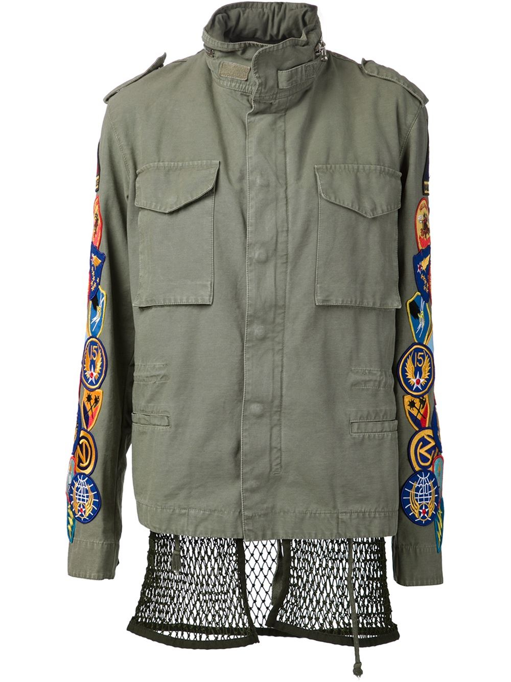 Off-White c/o Virgil Abloh Patch Military Jacket in Green - Lyst