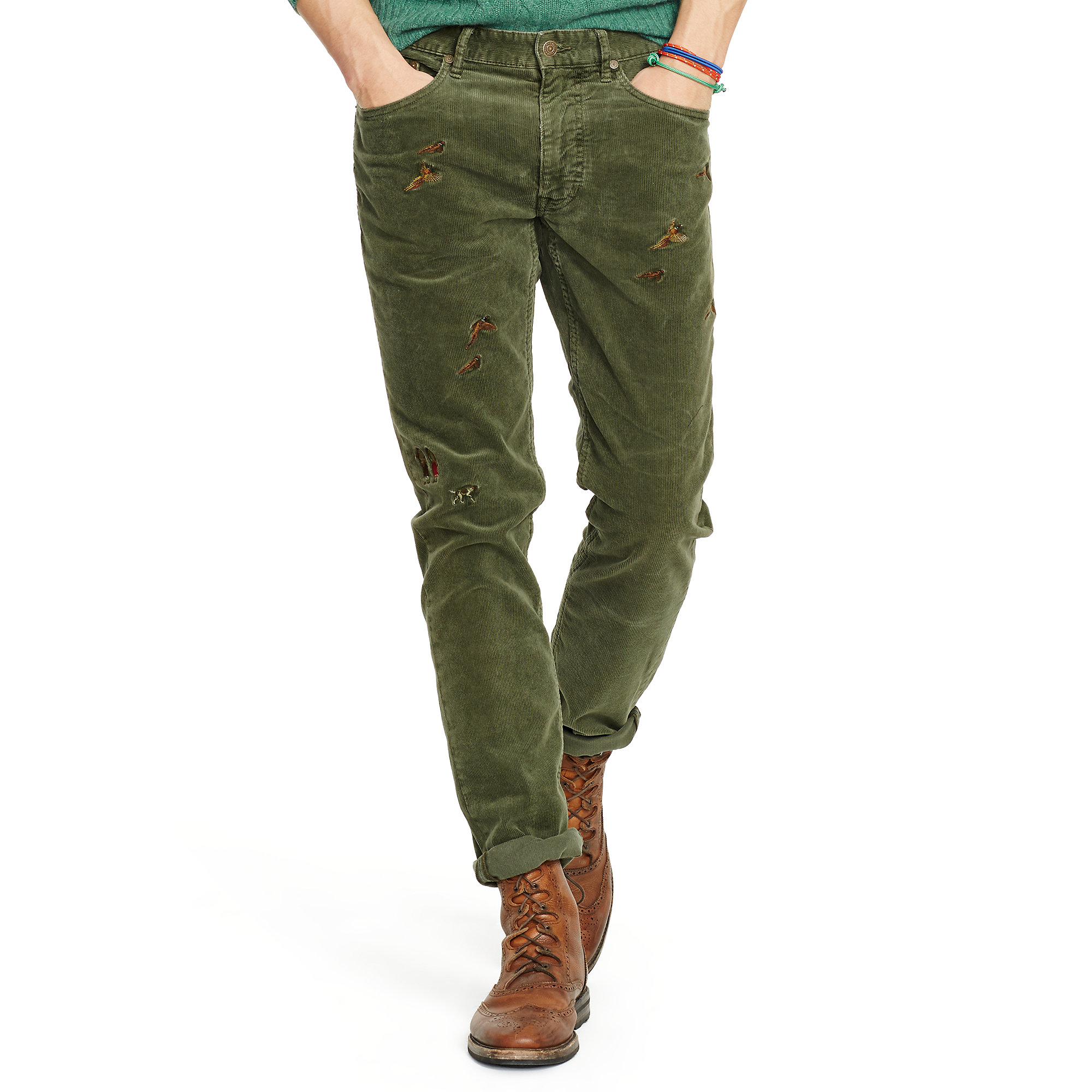 corduroy trousers green