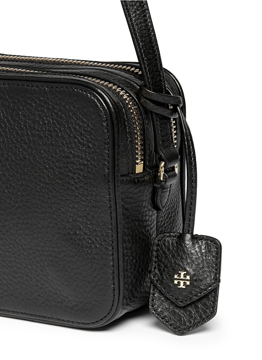 tory burch robinson pebbled double zip crossbody