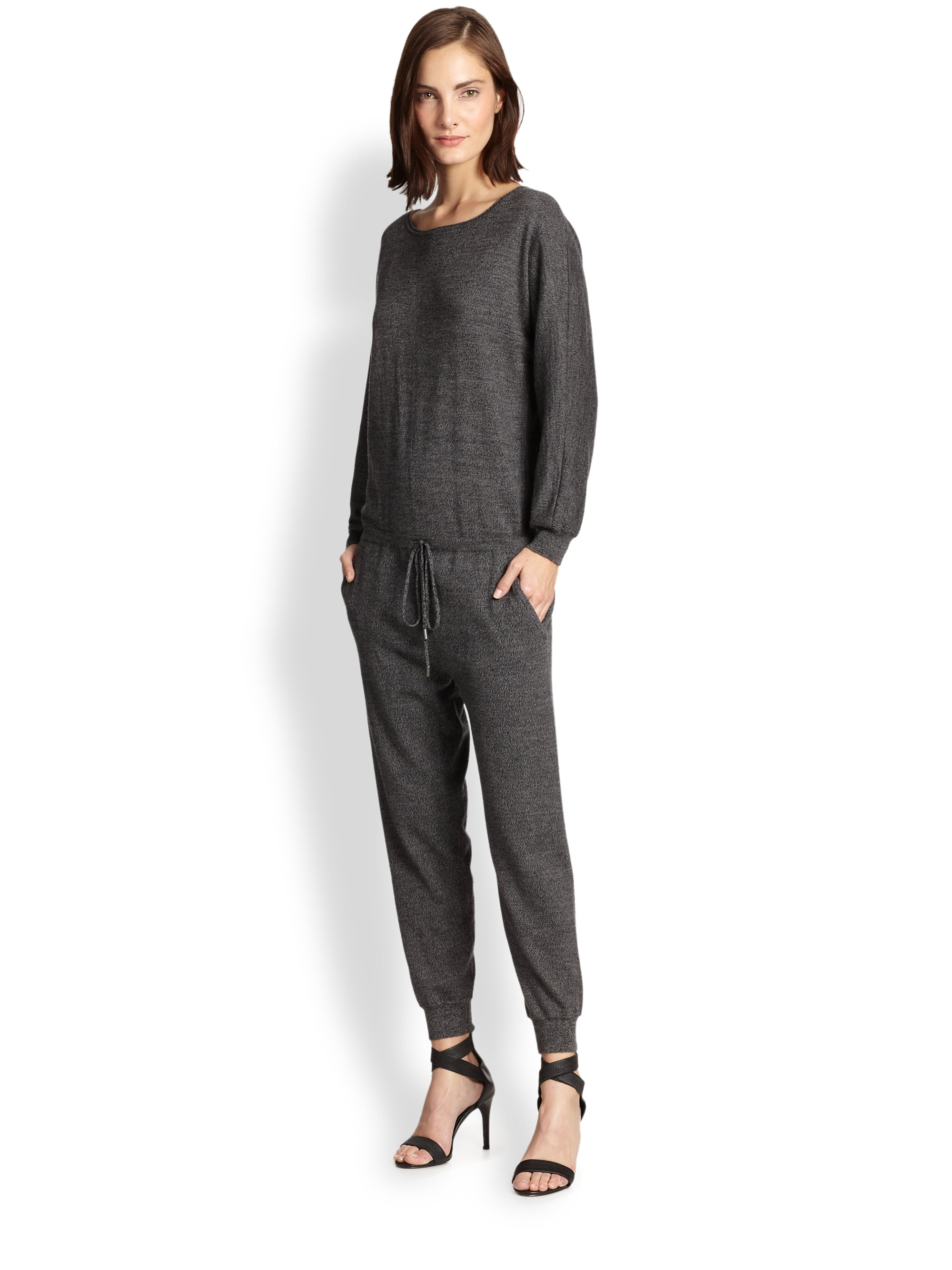Lyst - Joie Attilia Wool Jersey Jumpsuit in Gray