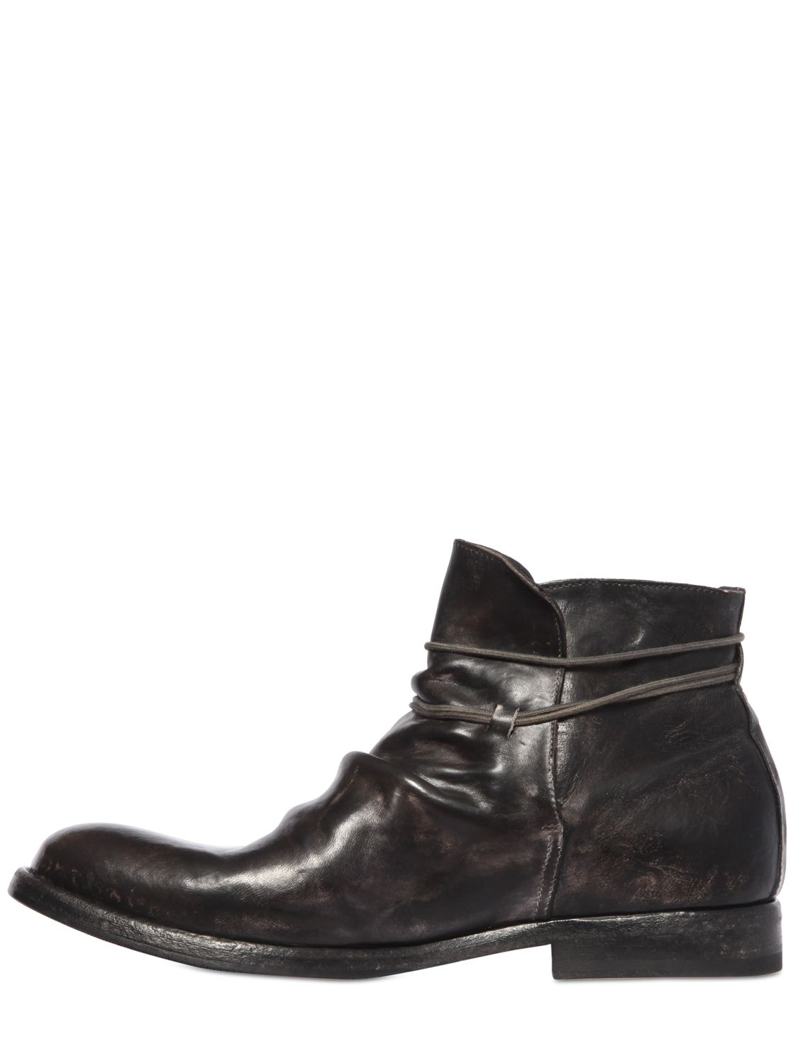 Lyst - Shoto Wrinkled Leather Ankle Boots in Black for Men