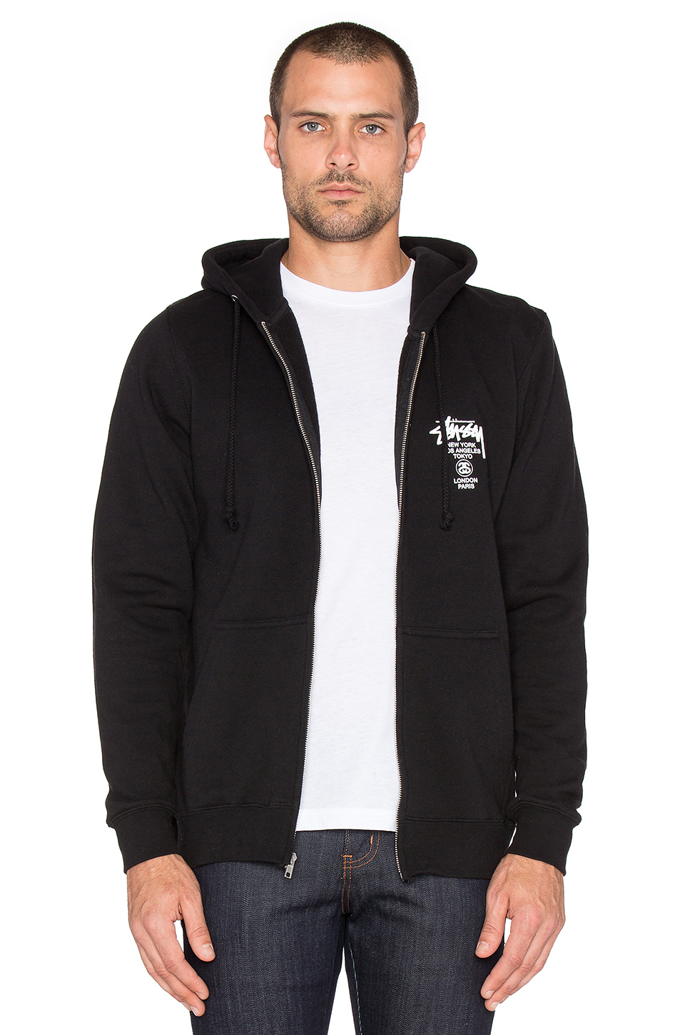 Lyst Stussy World Tour Zip Hoodie In Black For Men